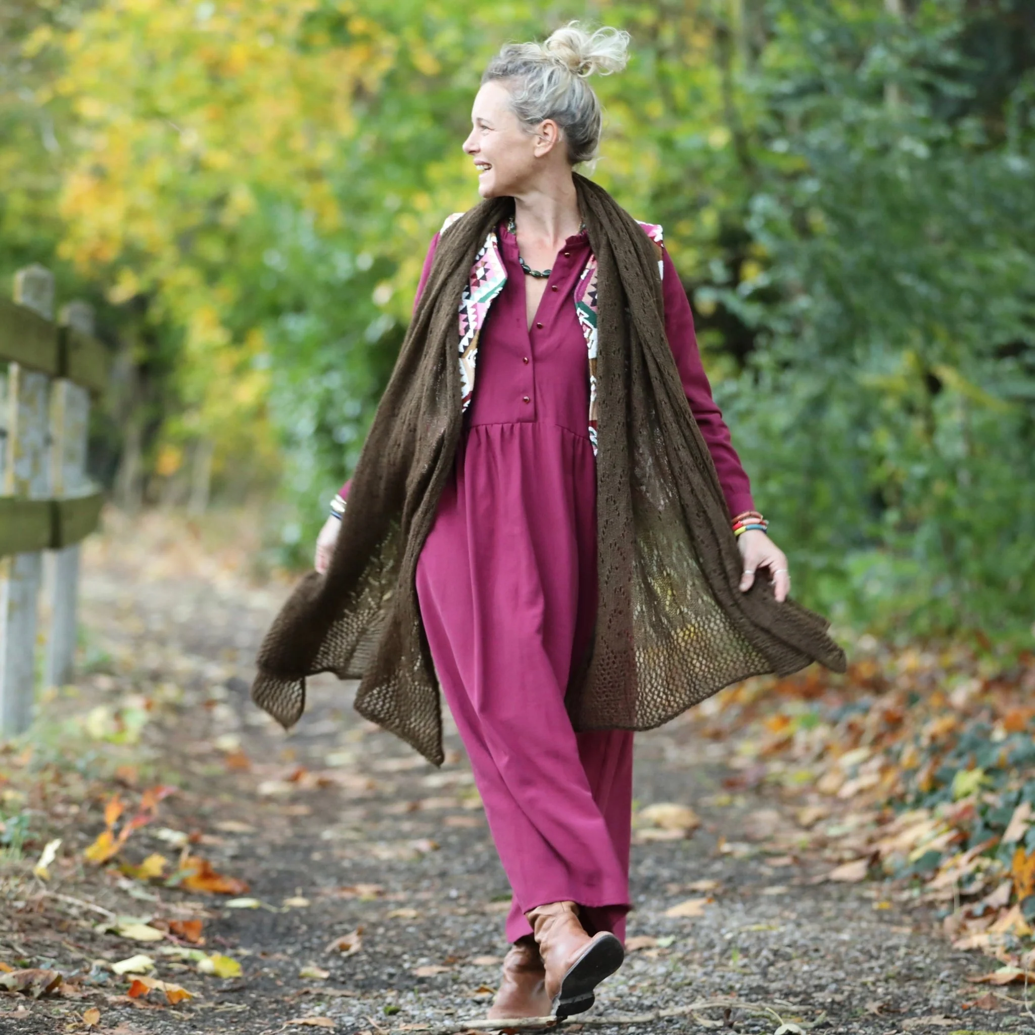 Robe Aurélia - Sergé de viscose Cerise noire - Image 3