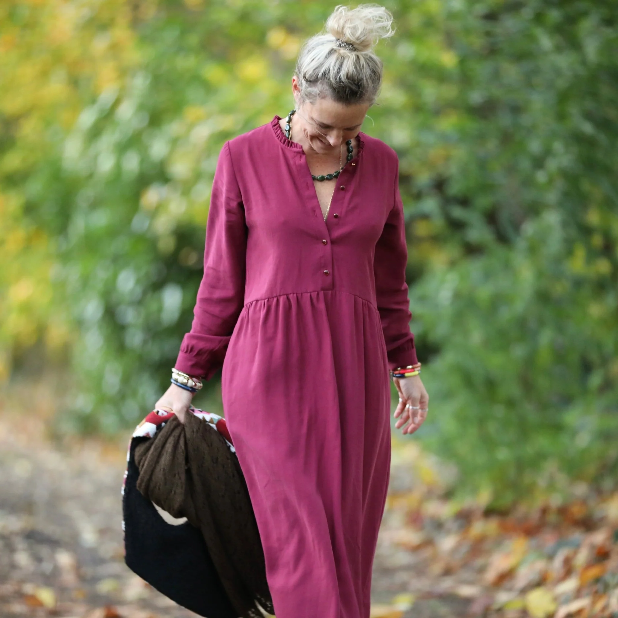 Robe Aurélia - Sergé de viscose Cerise noire - Image 4