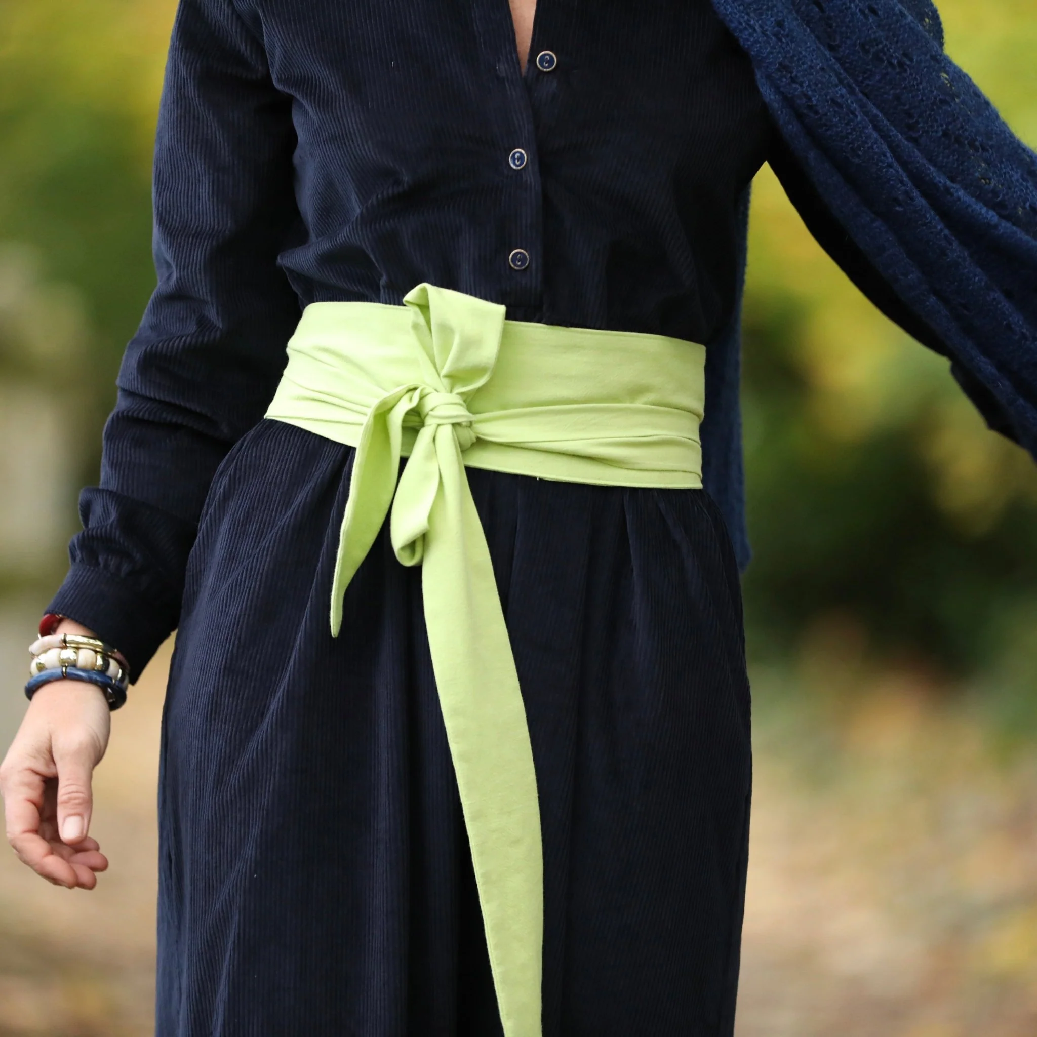 Robe Aurélia - velours côtelé bleu marine - Image 7