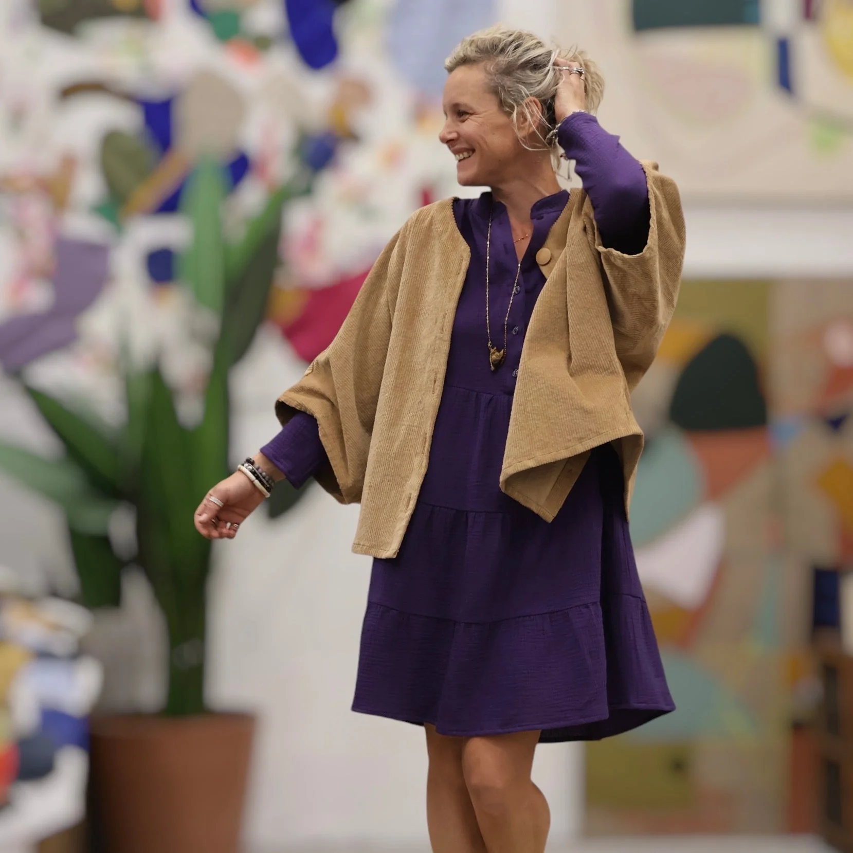 Robe Bella - double gaze de coton lilas - Image 7