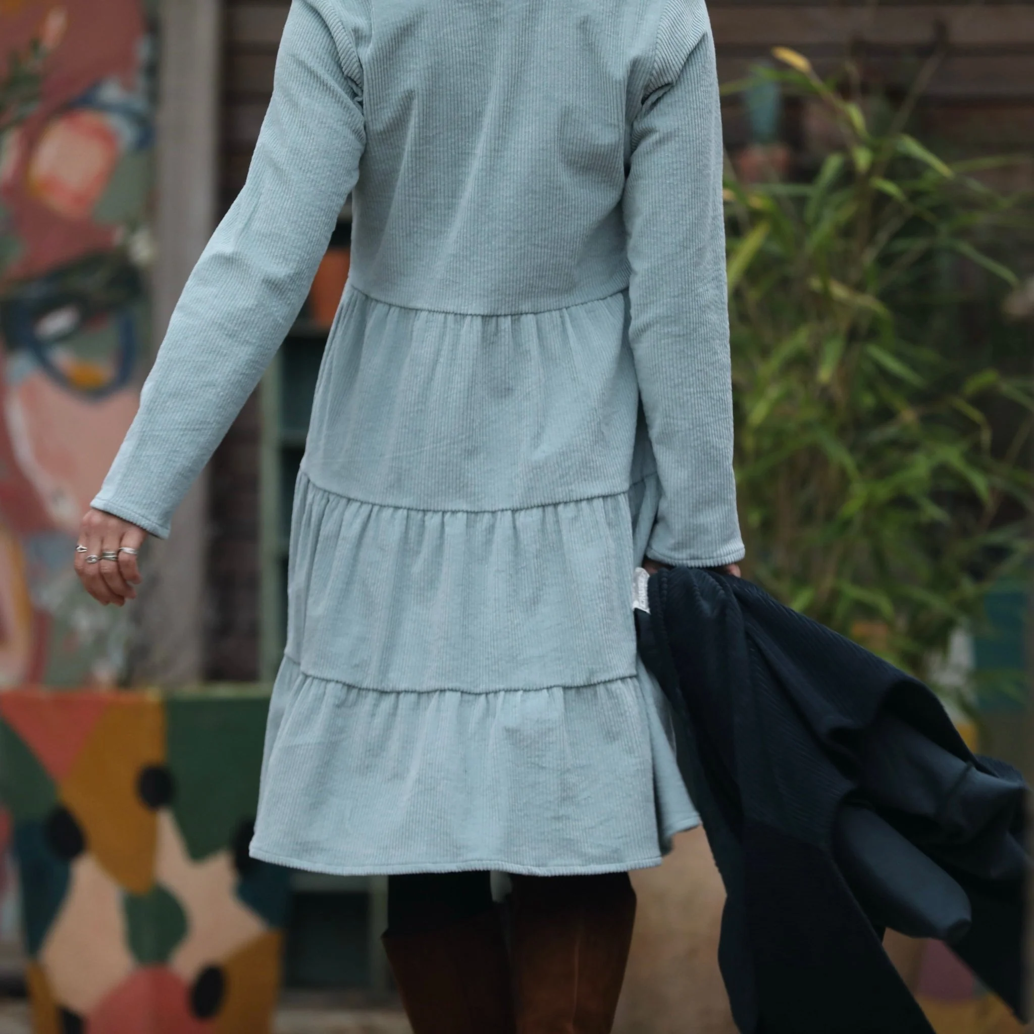 Robe Bella - velours côtelé vert d'eau - Image 6