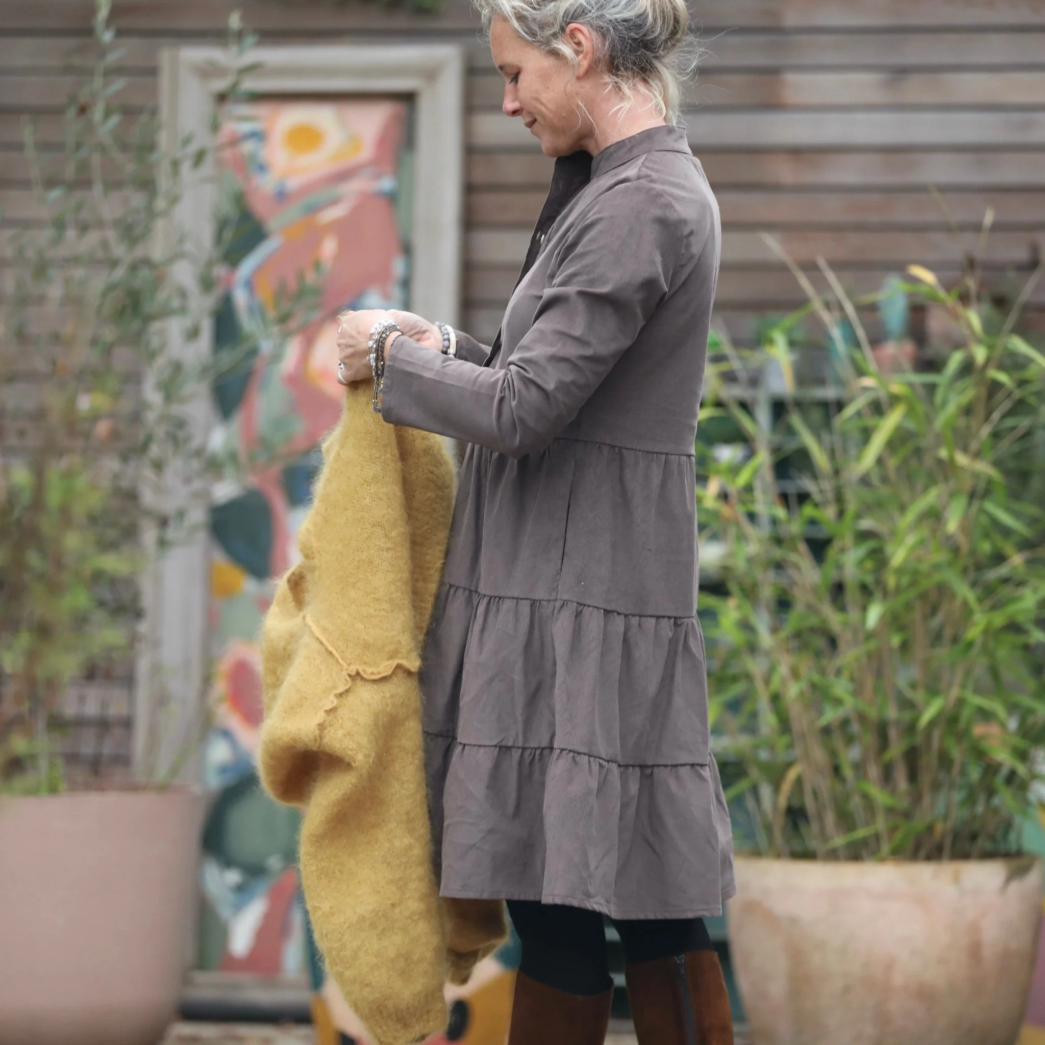 Robe Bella - velours milleraies moka - Image 4