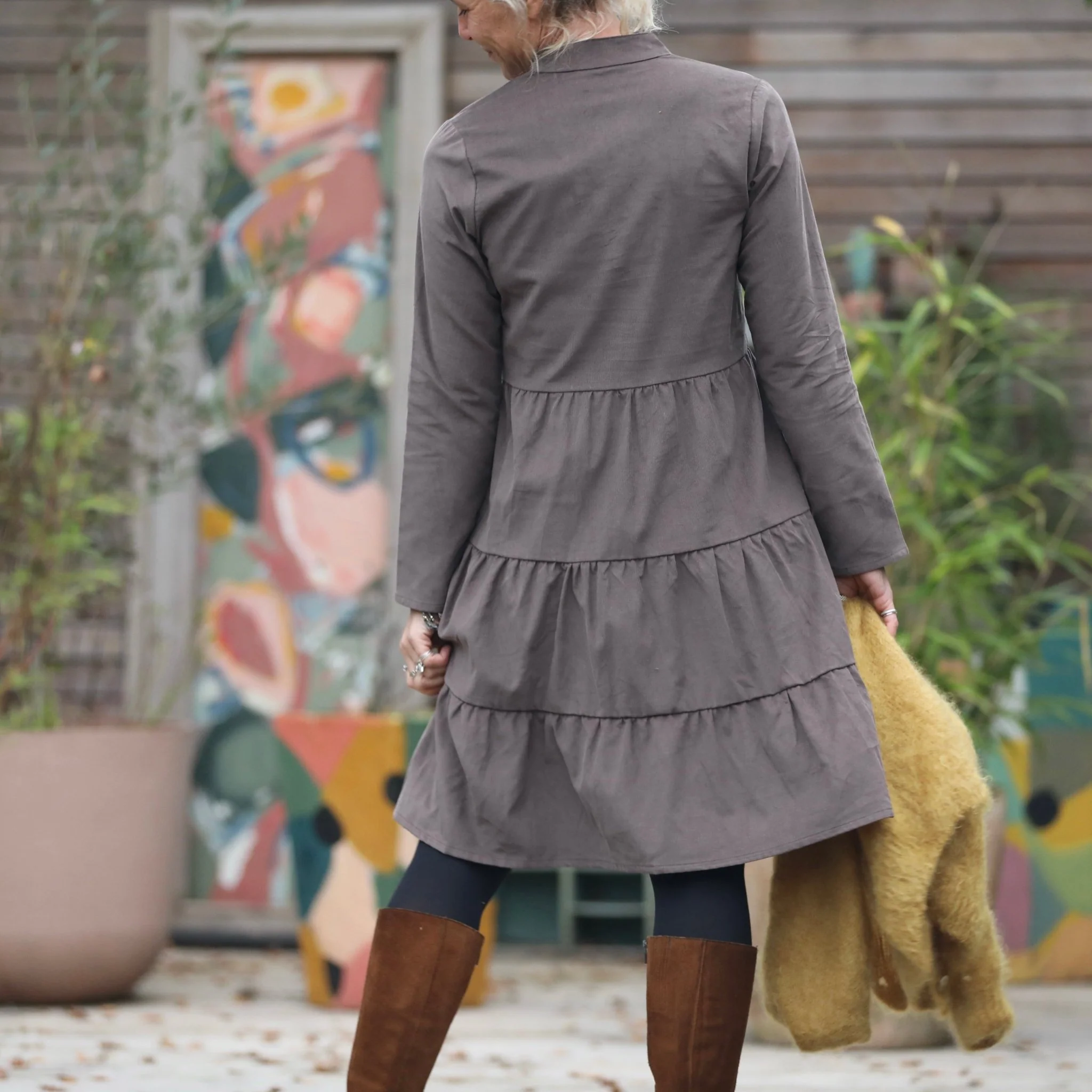 Robe Bella - velours milleraies moka - Image 5
