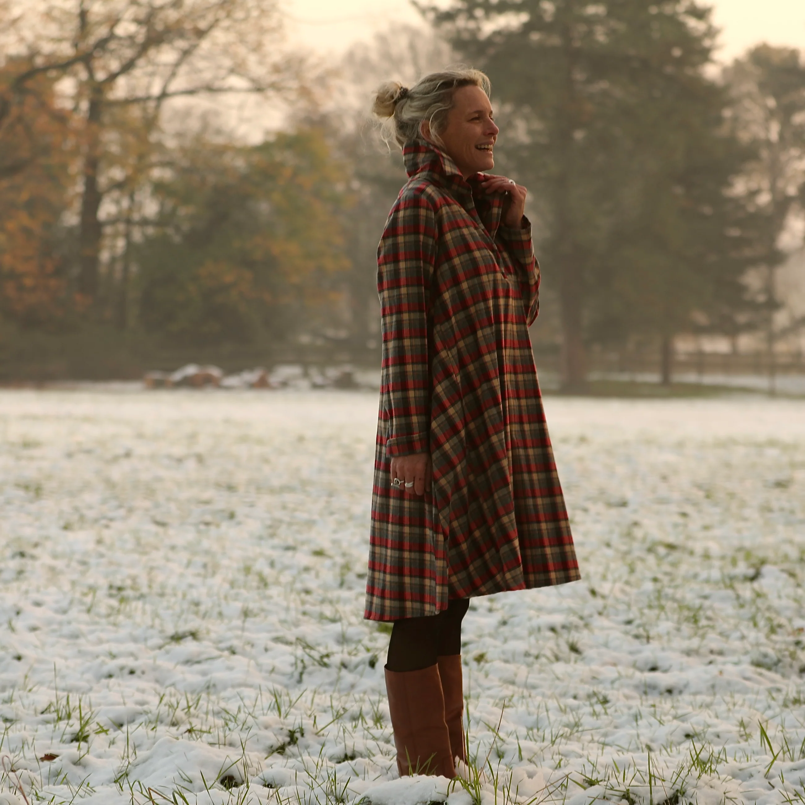 Robe Carole – flanelle de coton tartan érable rouge - Image 6