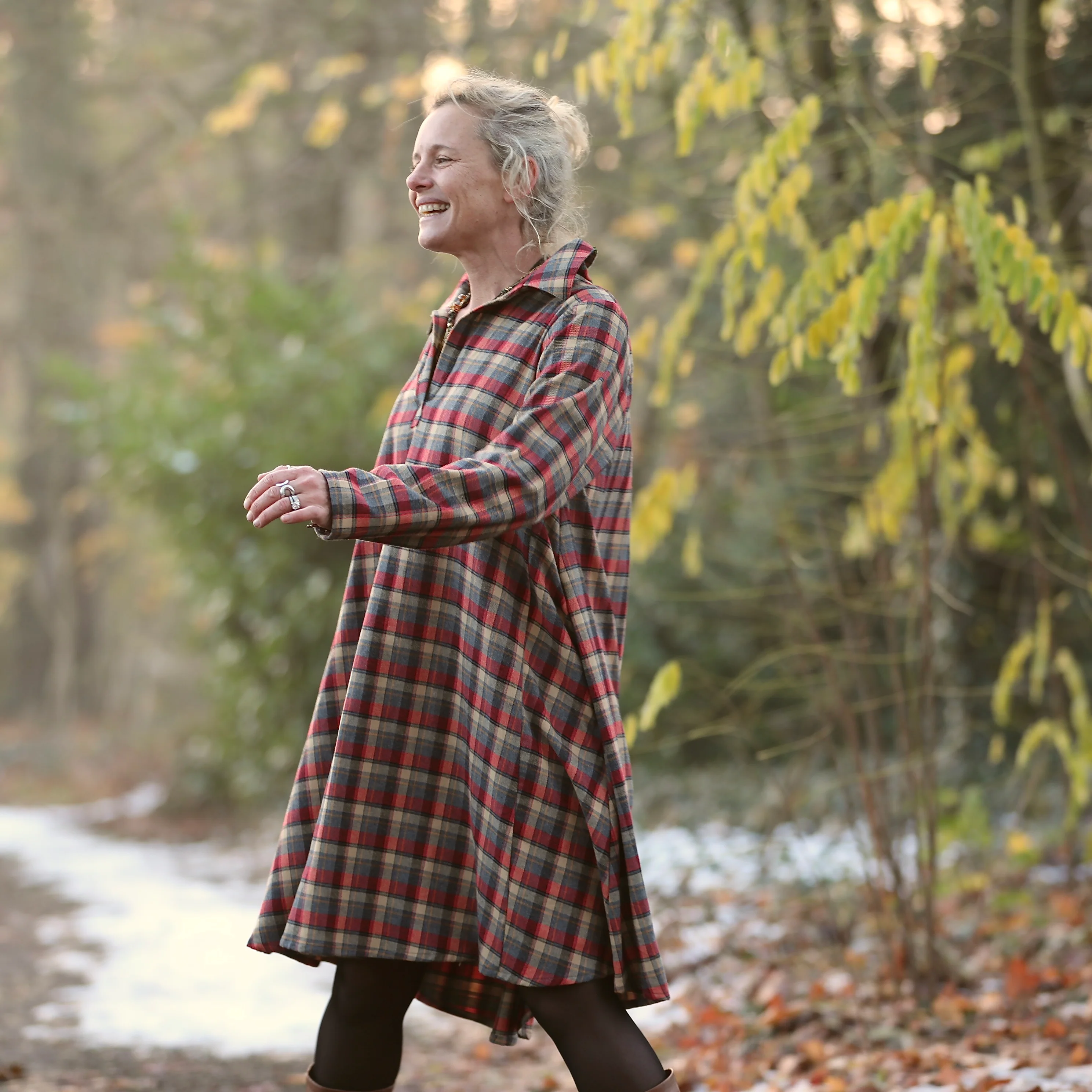 Robe Carole – flanelle de coton tartan érable rouge - Image 7
