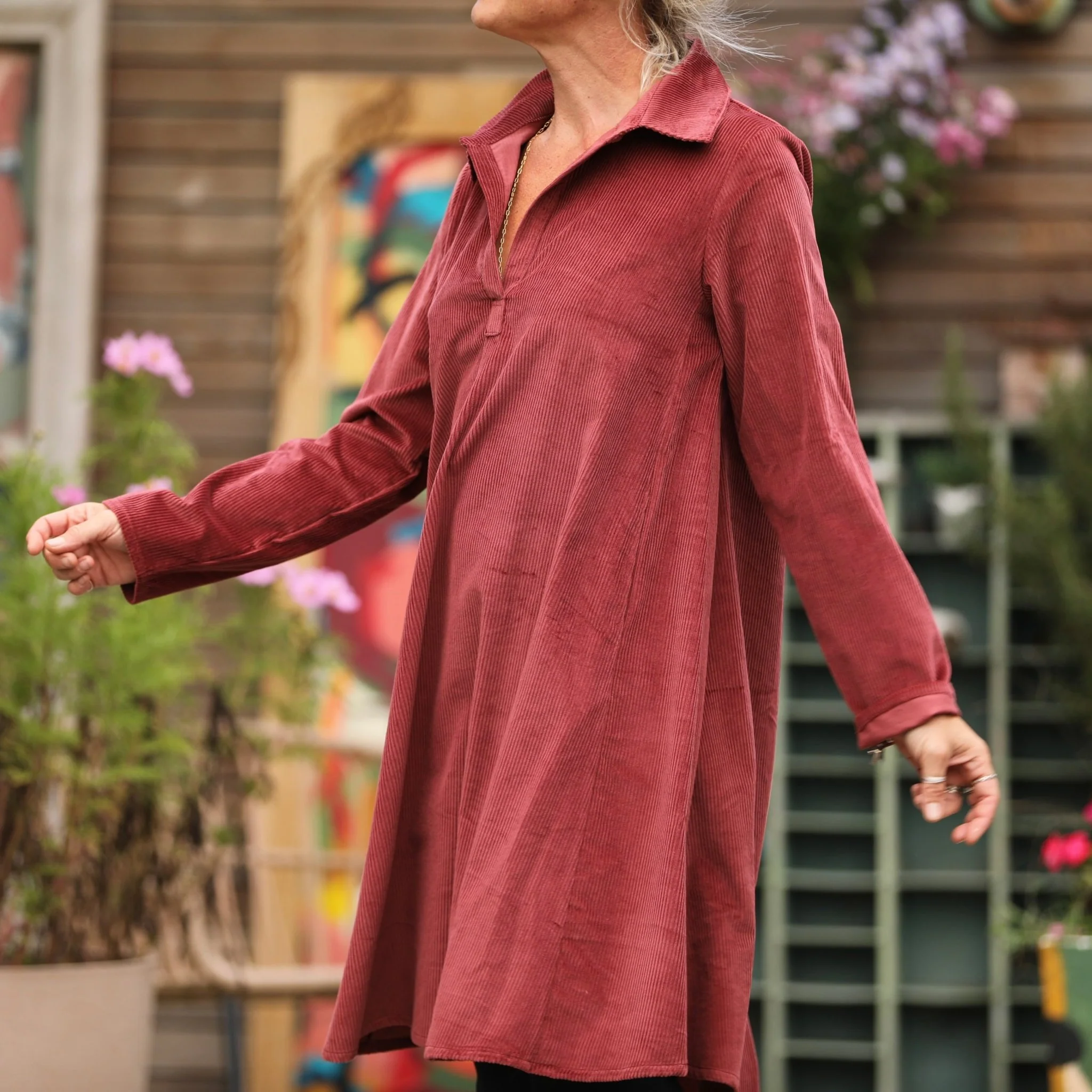 Robe Carole - velours côtelé Terracotta - Image 6