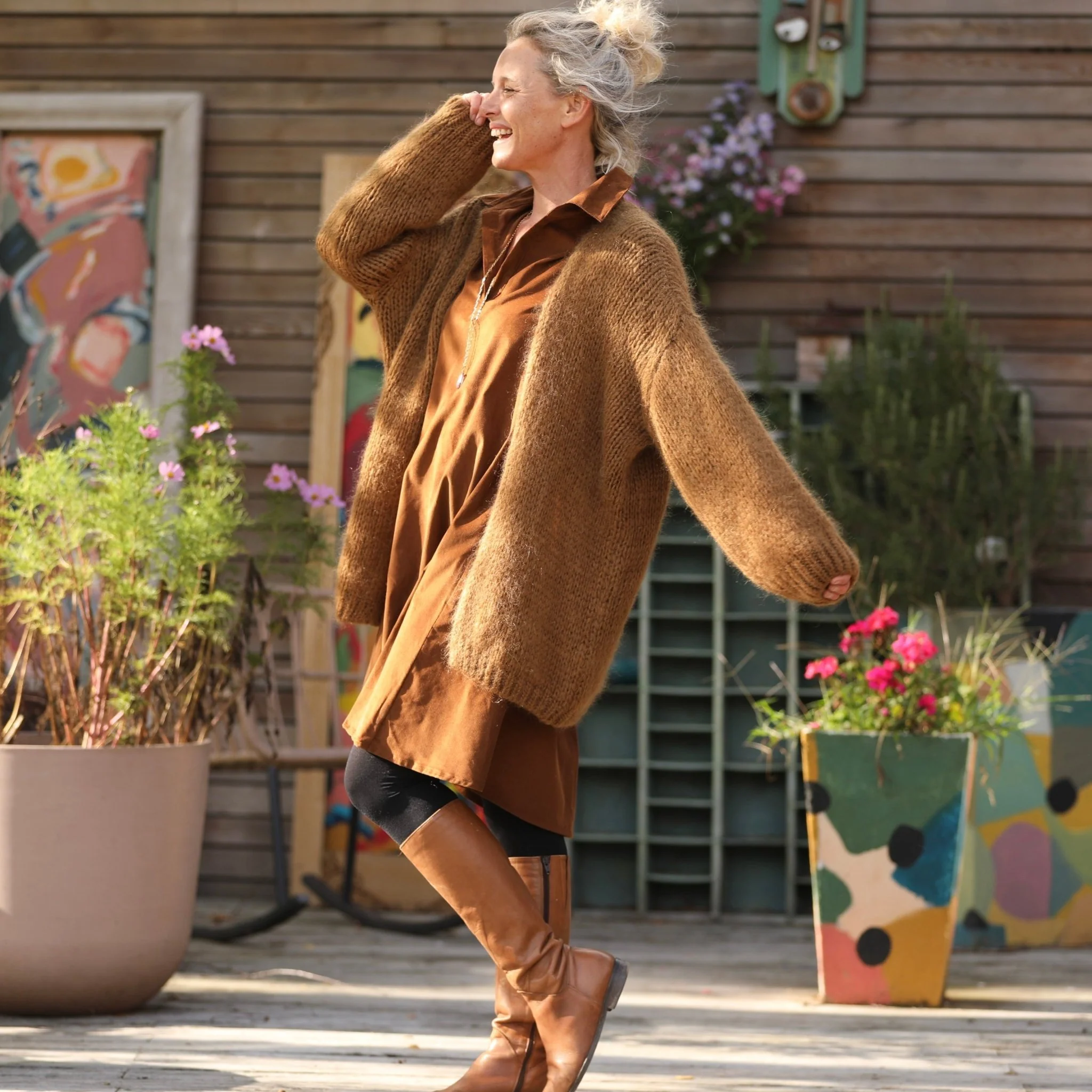 Robe Carole – Velours milleraies Écureuil - Image 7