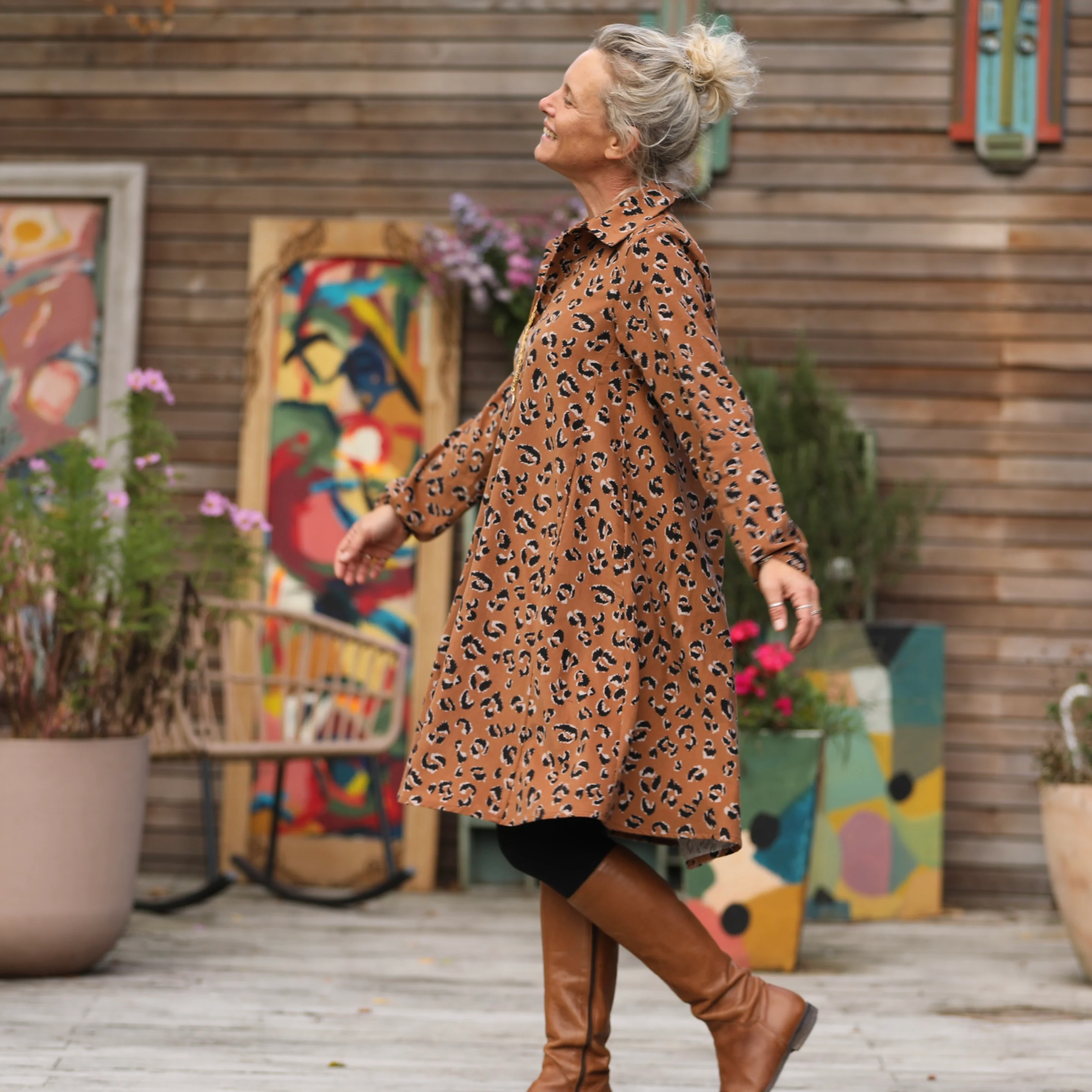 Robe Carole – Velours milleraies léopard - Image 6