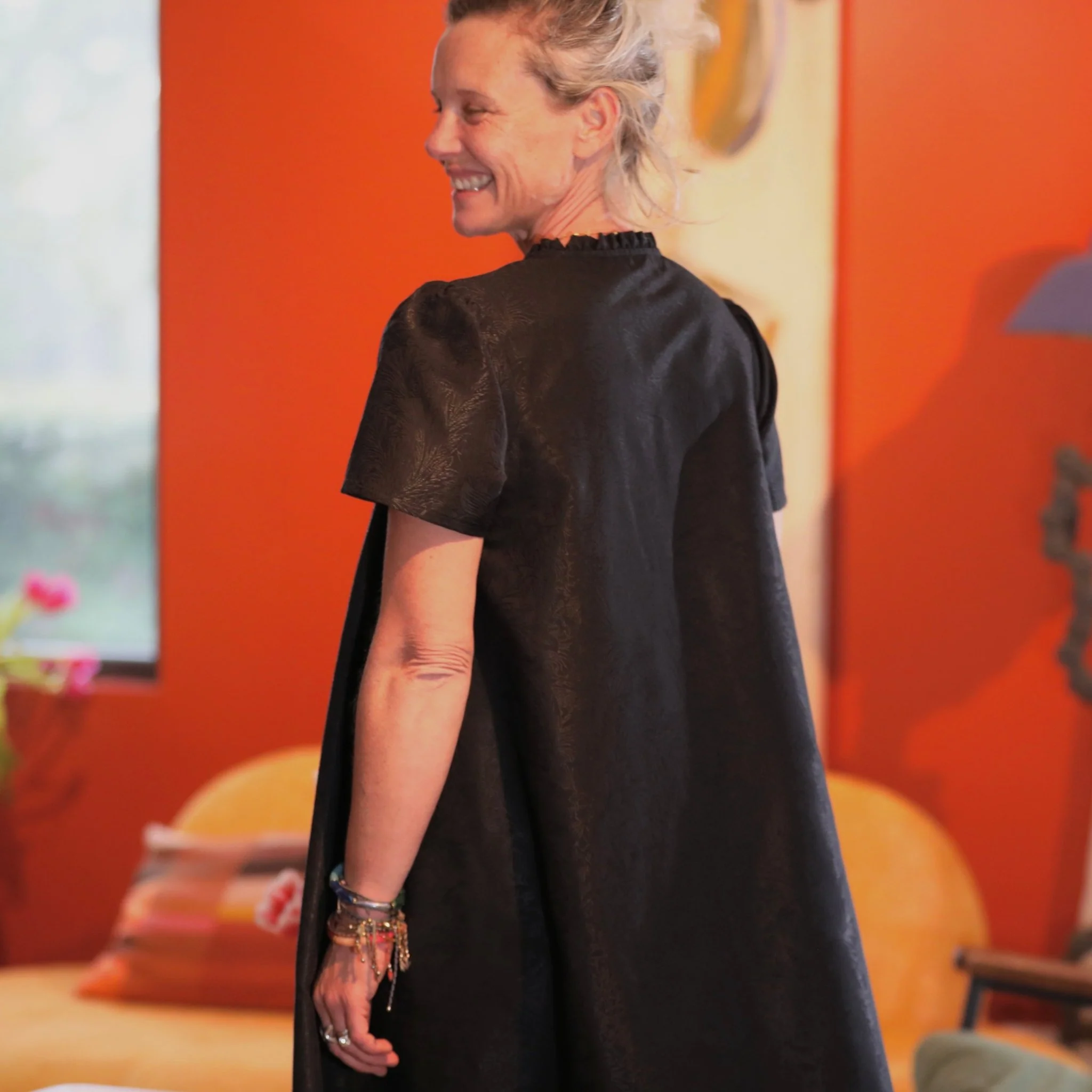Robe Céleste — Floréal noir jacquard - Image 6