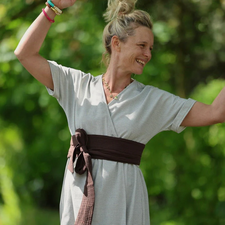 Robe Charline – Rayure coton Amiral marine - Image 5