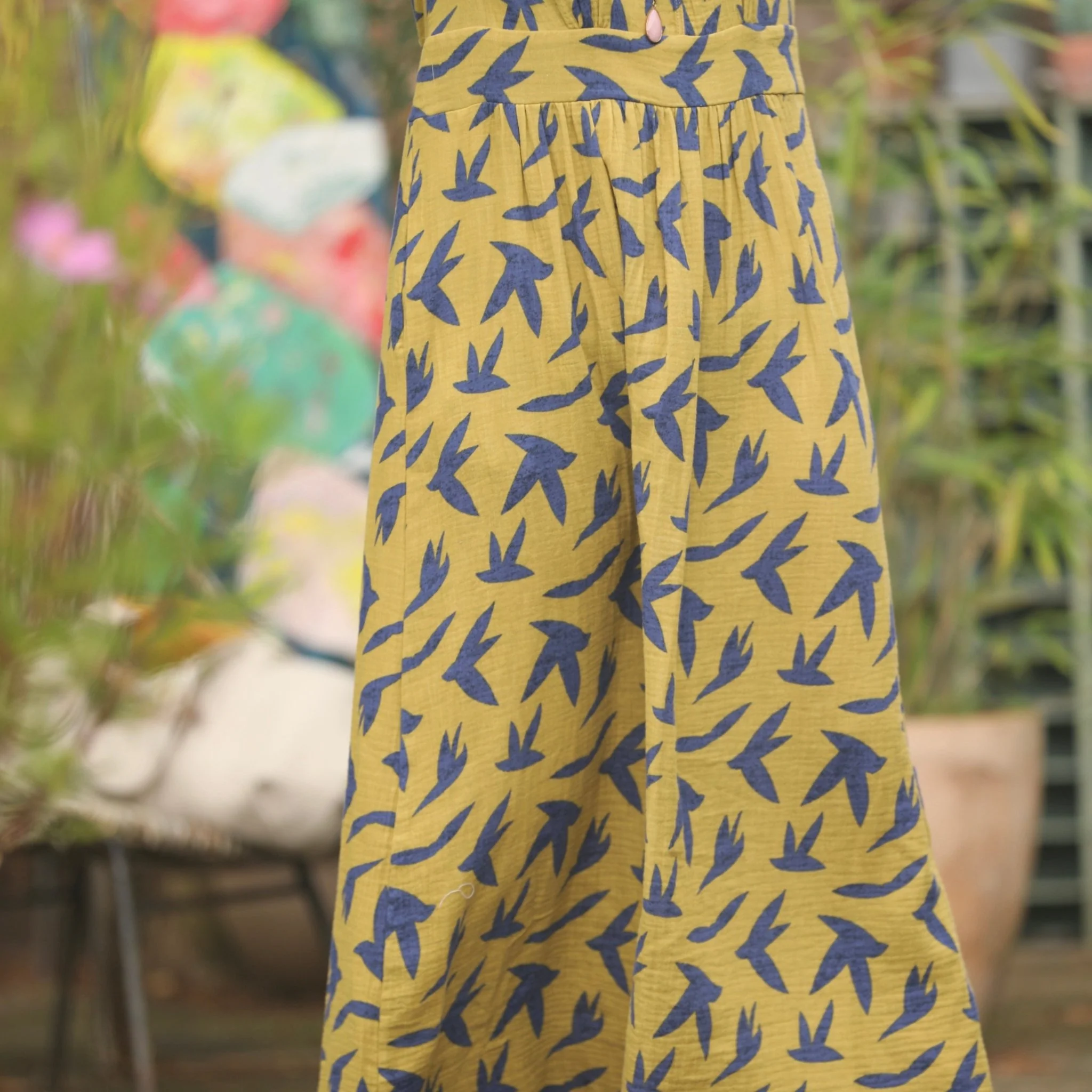 Robe Clara manches 3/4 - double gaze de coton hirondelles - Image 10