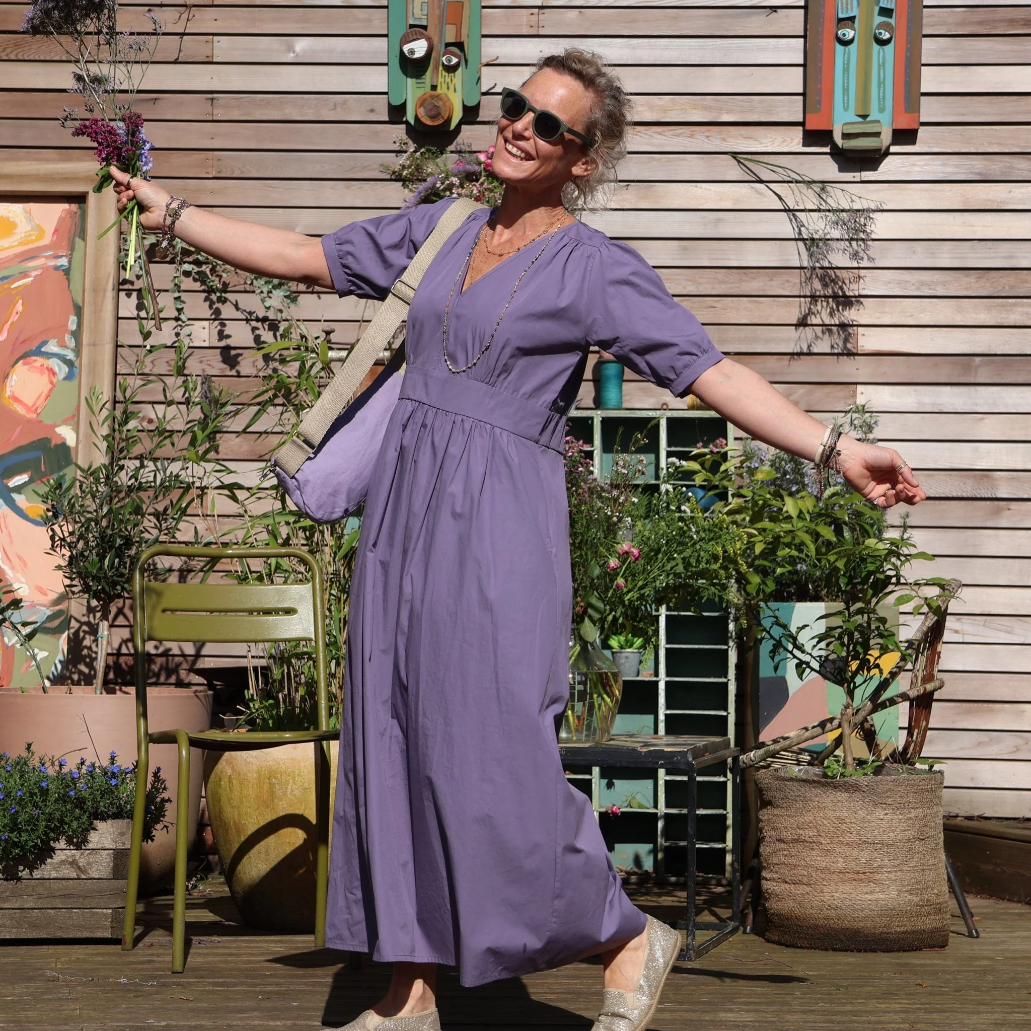 Robe Clara - Popeline de coton mauve - Image 7
