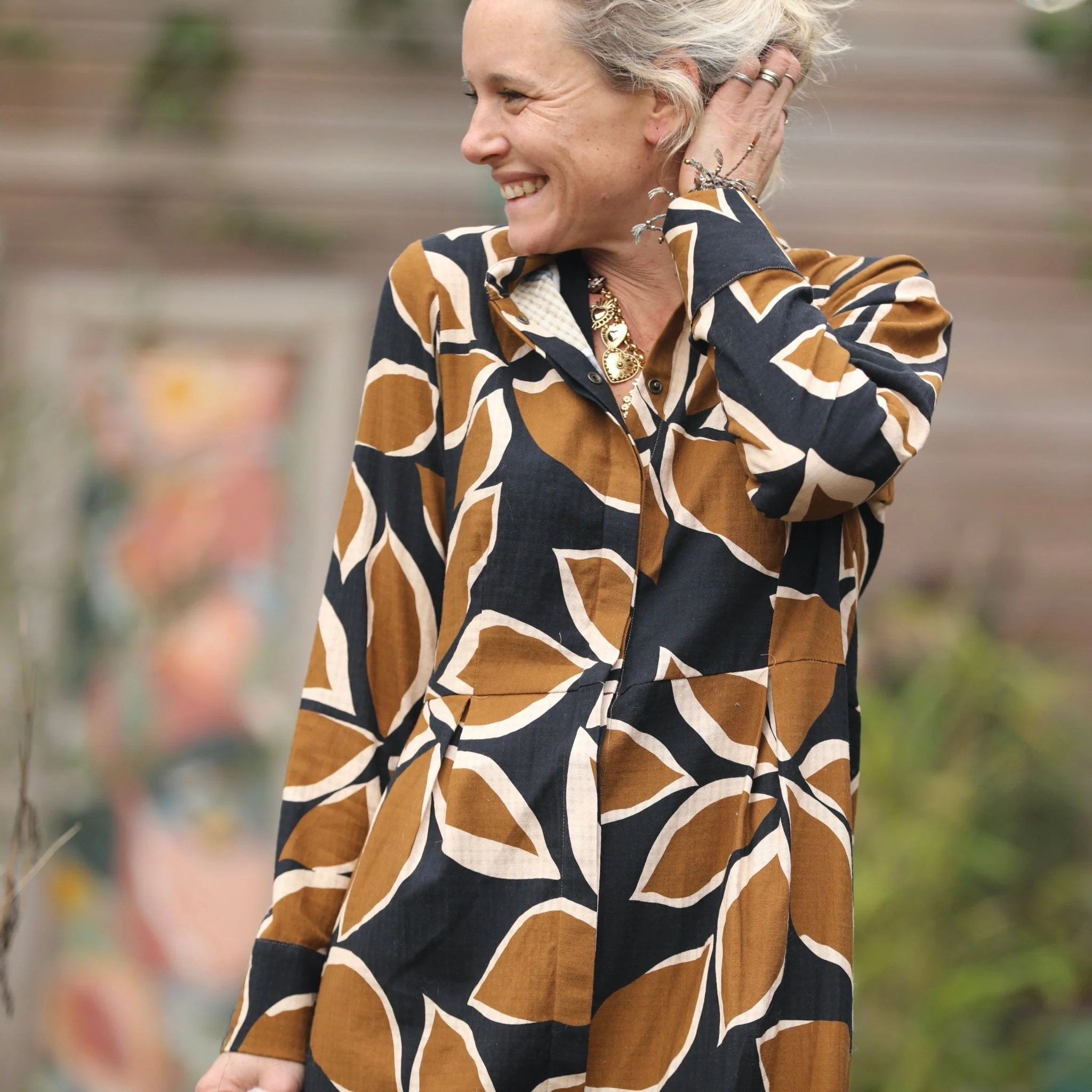 Robe Cyrielle - armuré de coton feuillage - Image 13