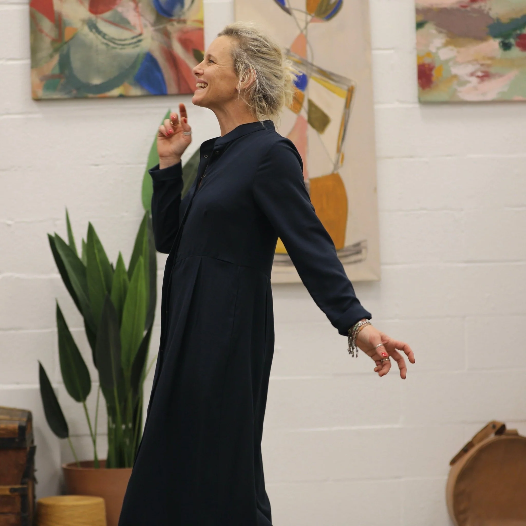 Robe Cyrielle - sergé de viscose bleu marine - Image 5