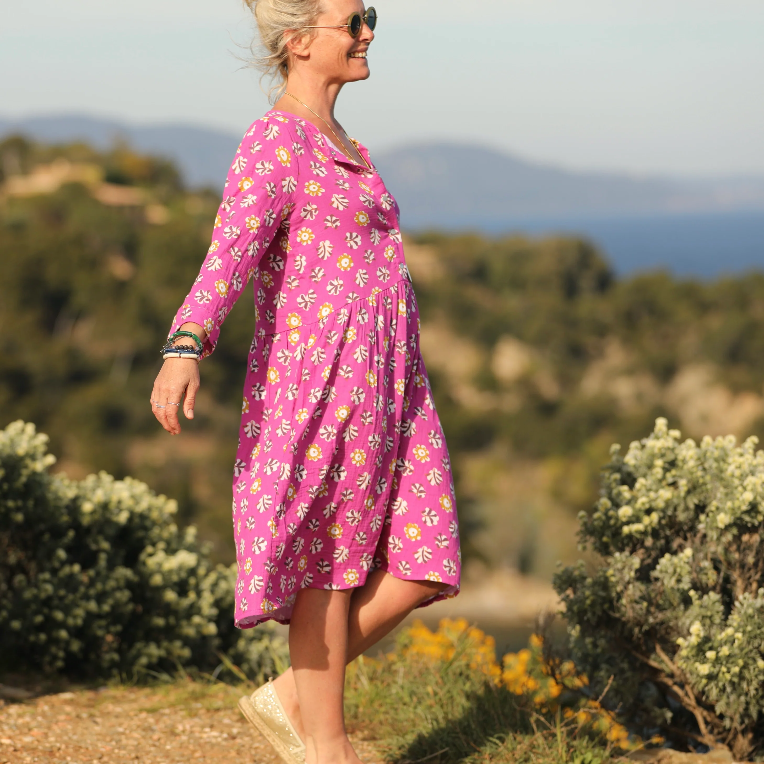 Robe Eglantine - double gaze de coton Songe boisé - Image 7