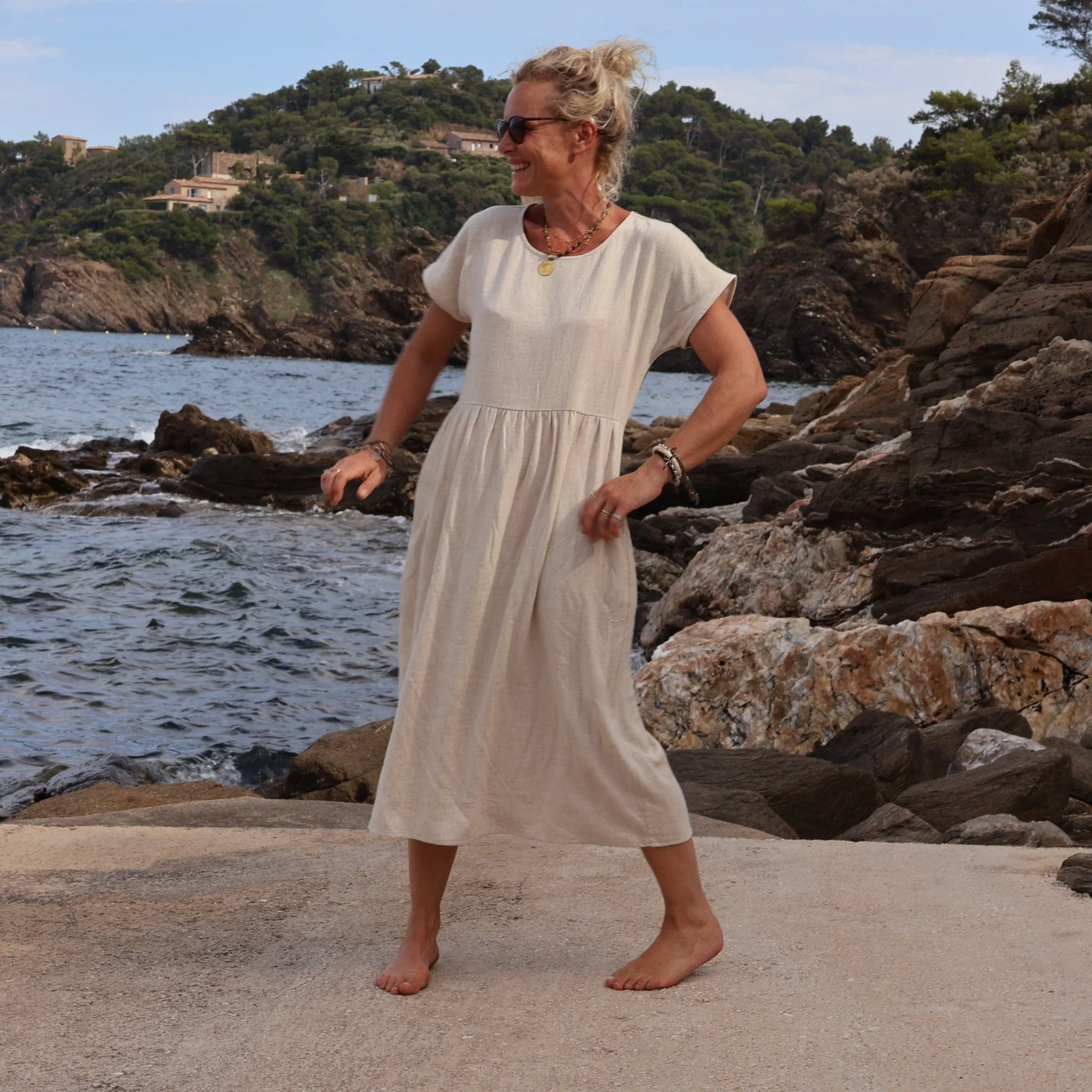 Robe Elsie en viscose/lin ficelle - Image 3