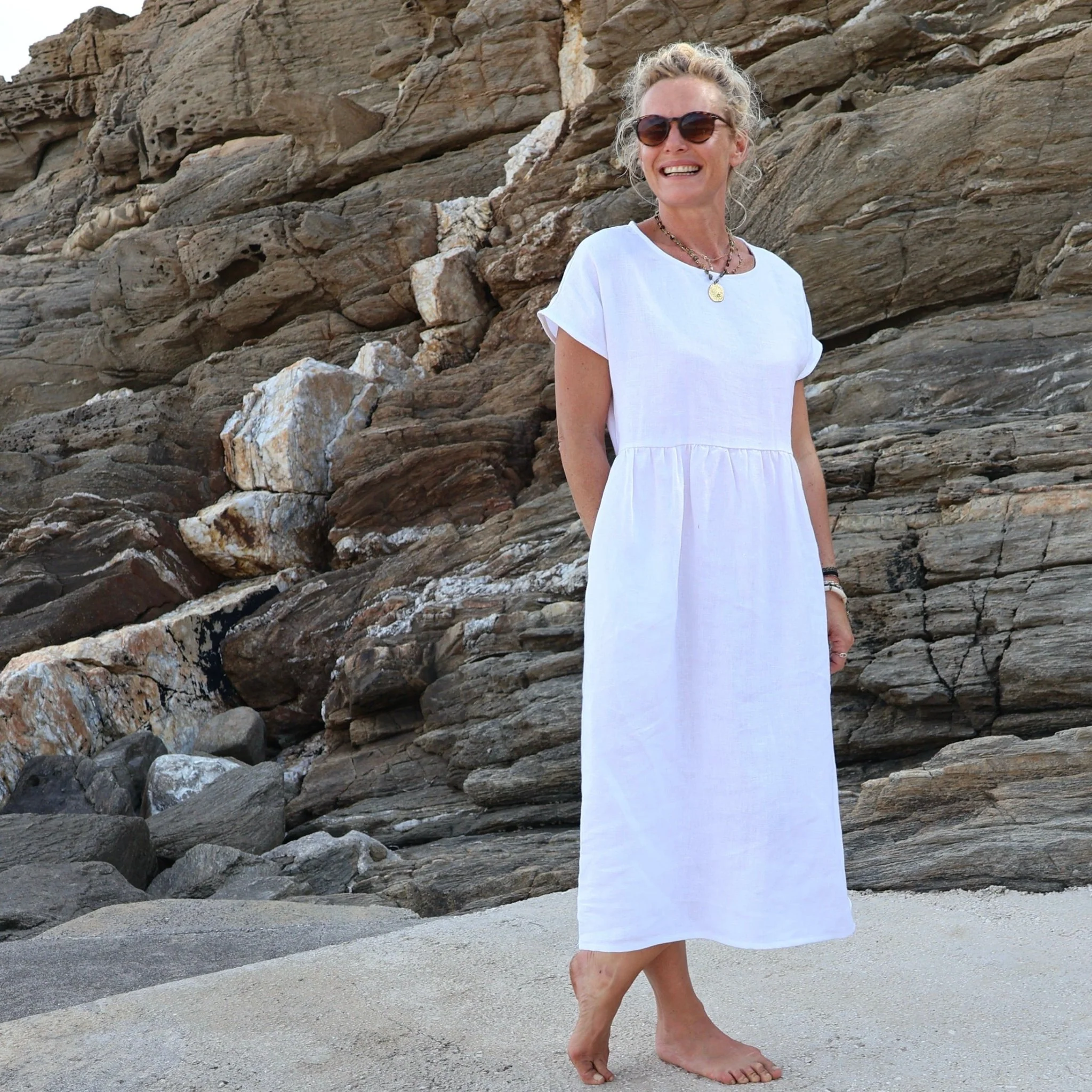 Robe Elsie lin blanc - Image 3