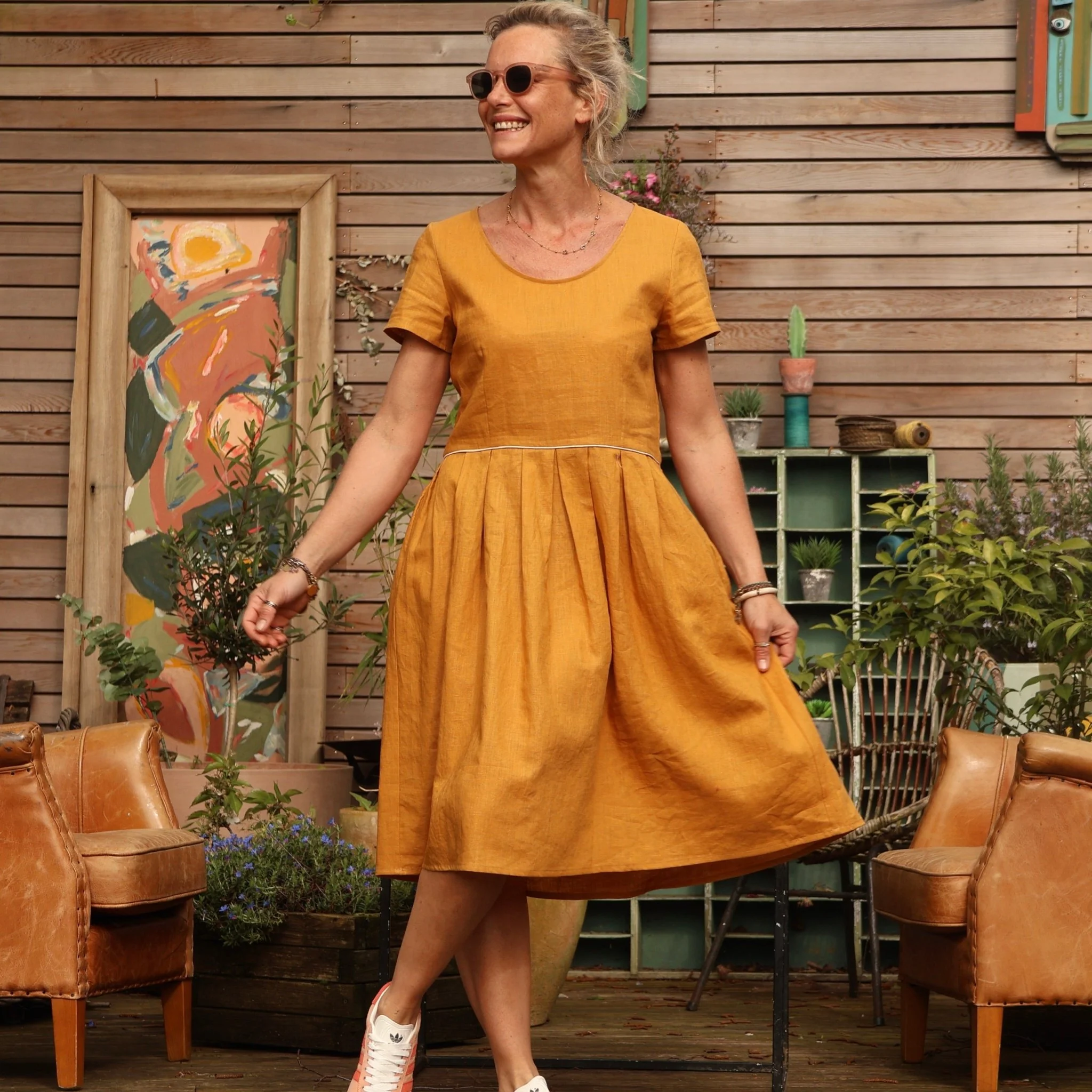 Robe Emmy en lin ocre
