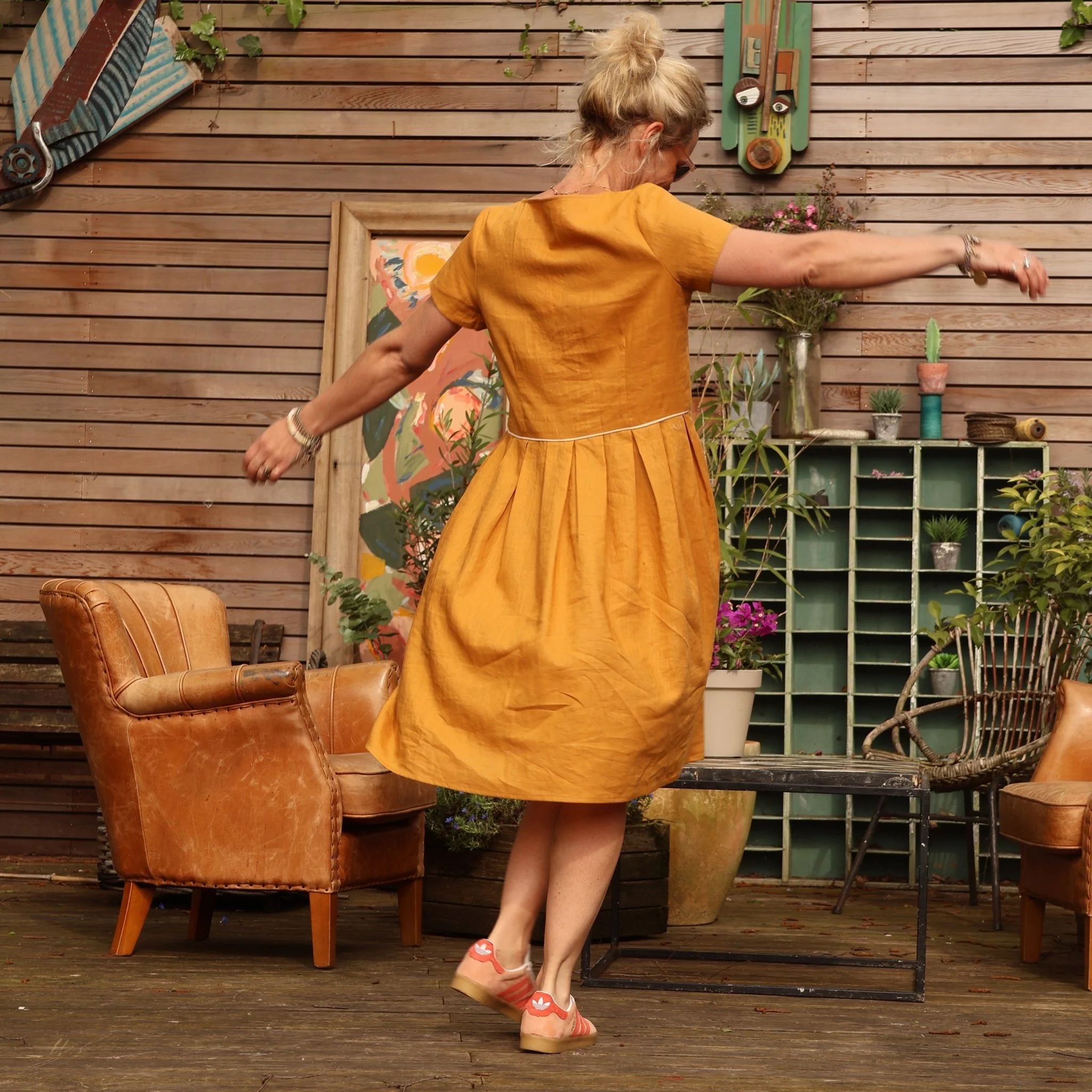 Robe Emmy en lin ocre - Image 3