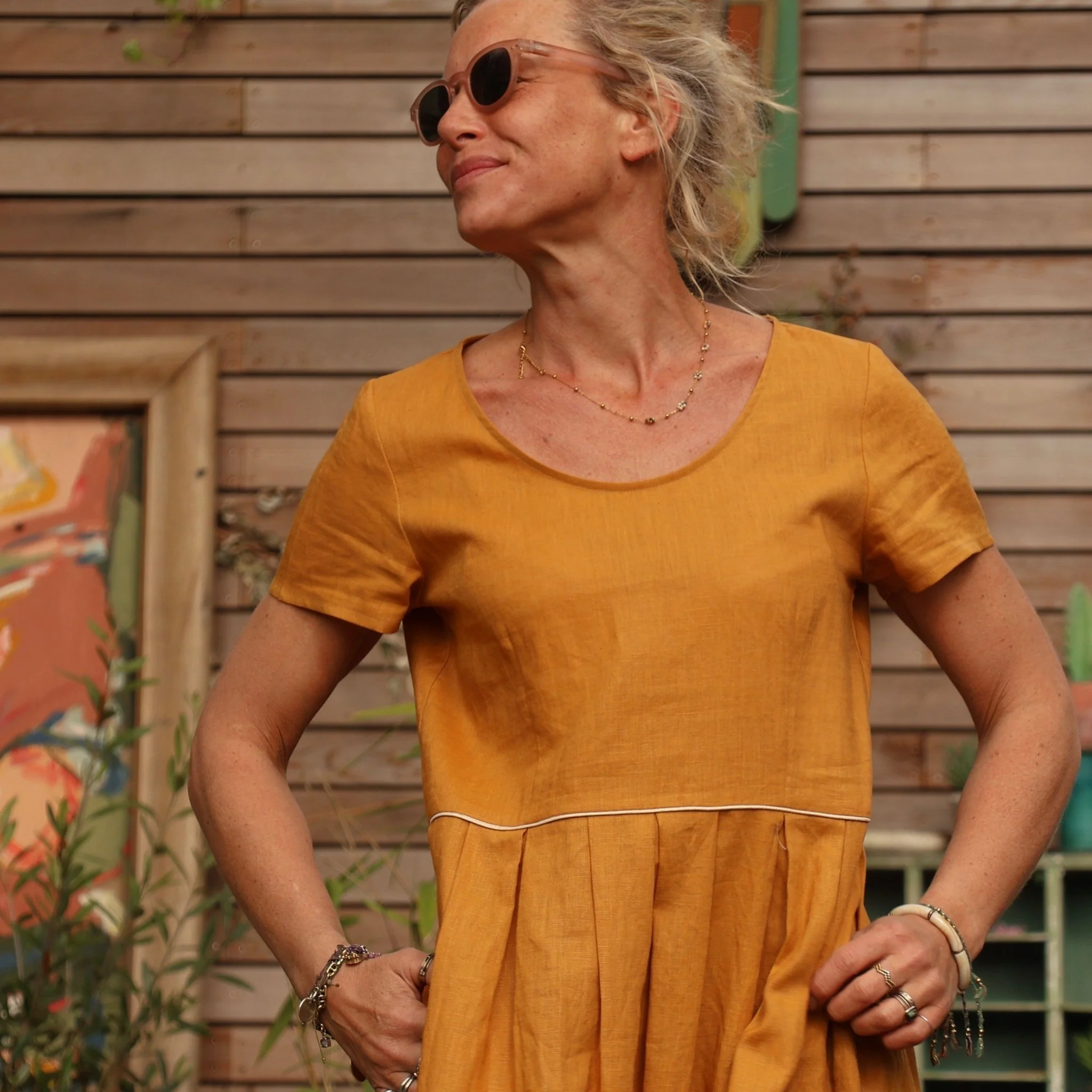 Robe Emmy en lin ocre - Image 4