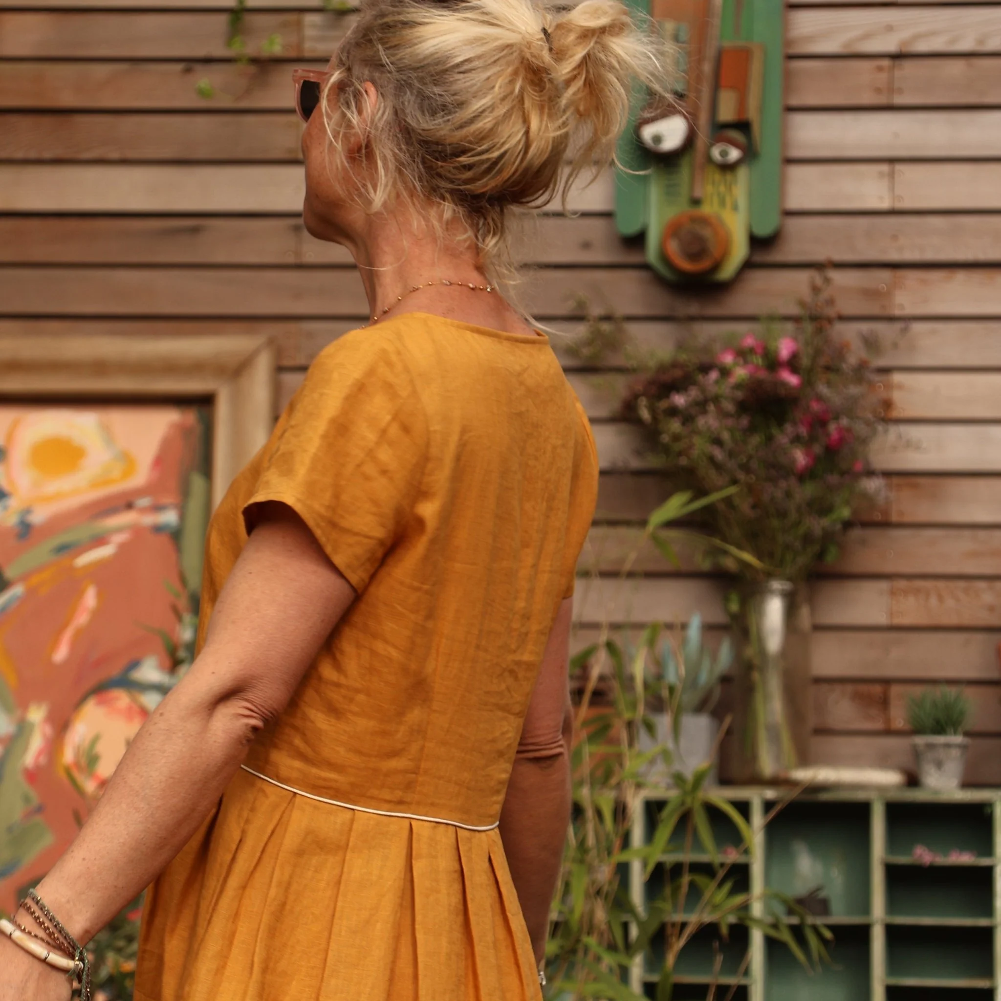 Robe Emmy en lin ocre - Image 5