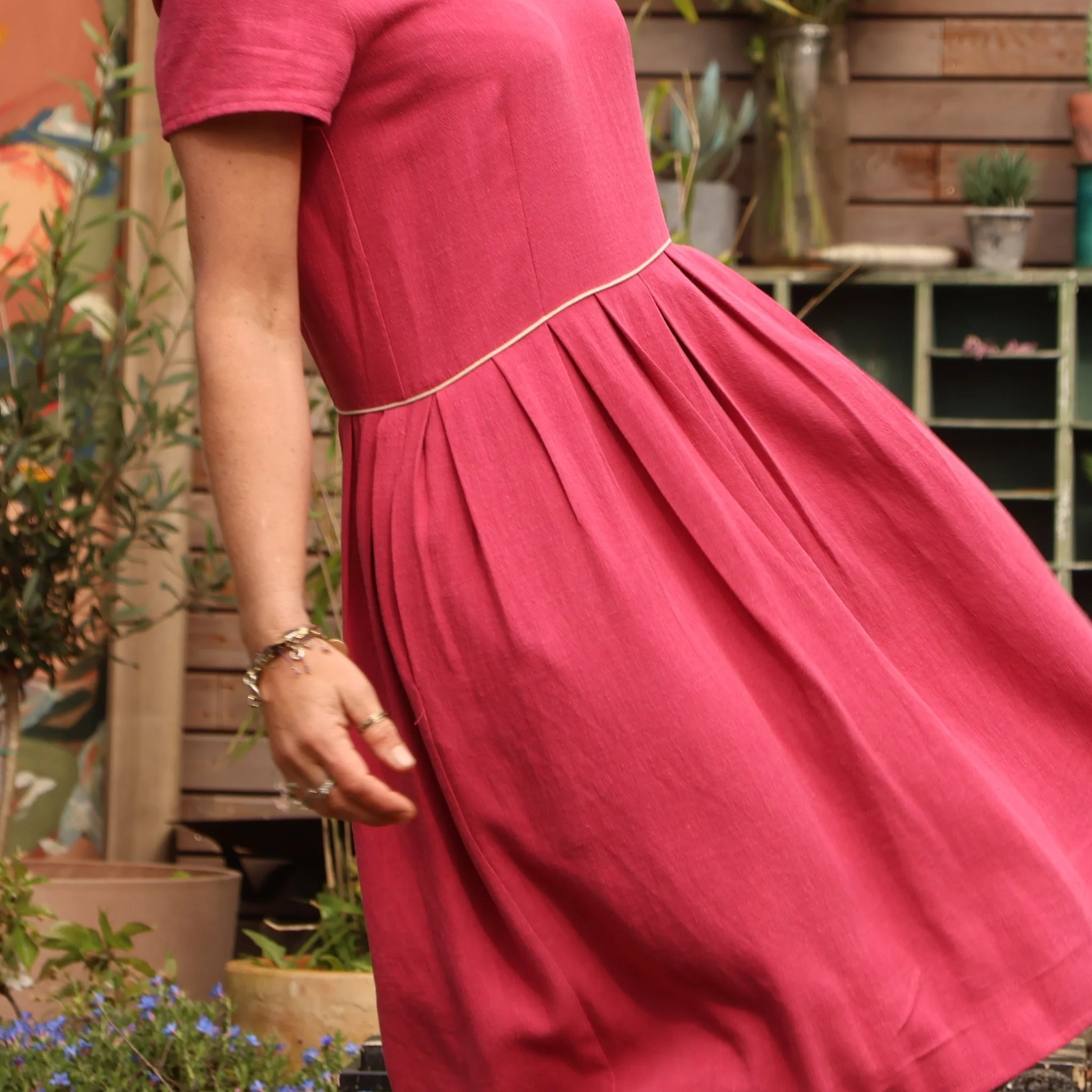 Robe Emmy en viscose lin framboise - Image 7