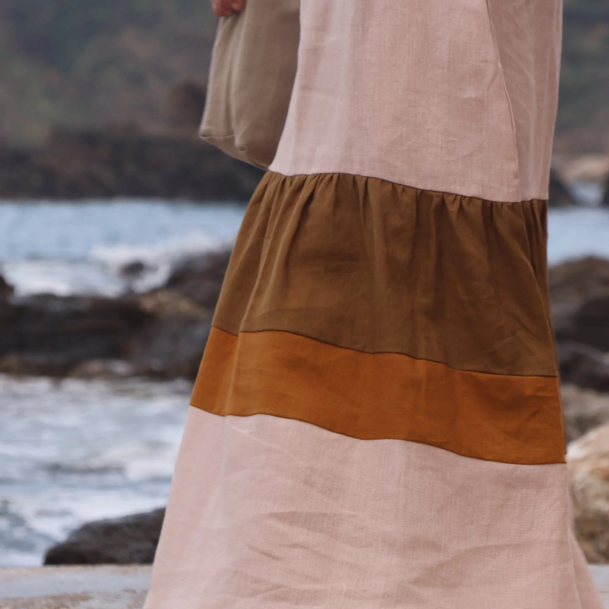 Robe Gitane - lin rose ocré - Image 4