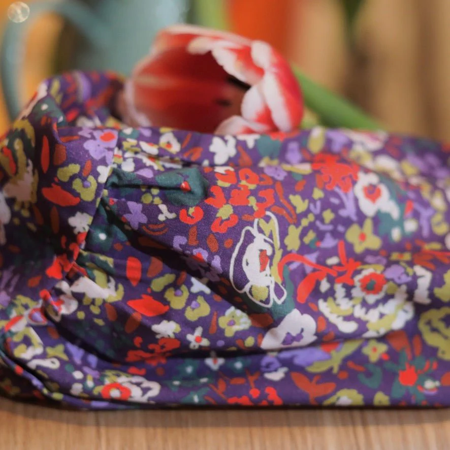 Robe Gwenaëlle - Coton Floraison améthyste - Image 2