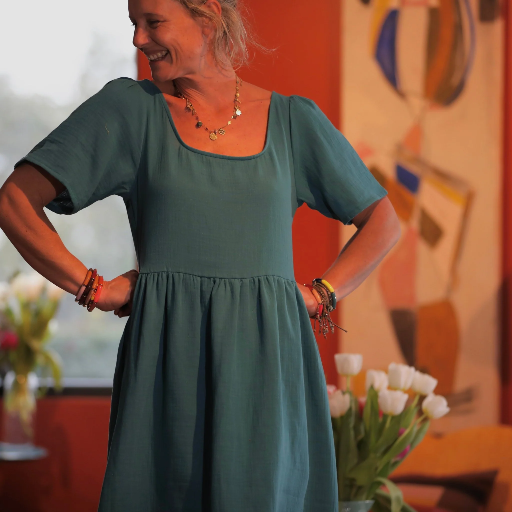 Robe Gwenaëlle - Double gaze de coton canard - Image 3
