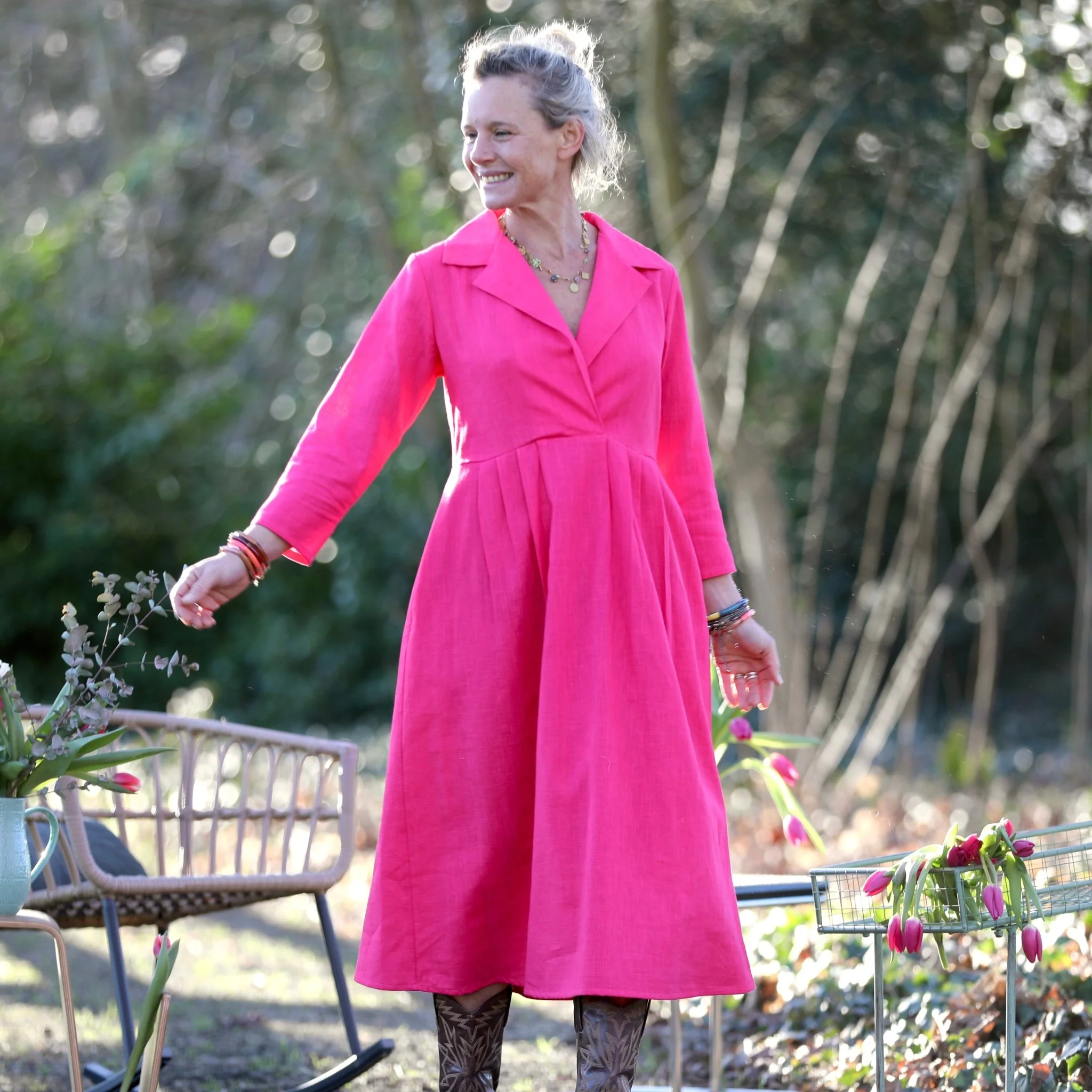 Robe Hazel- Lin fuchsia - Image 7