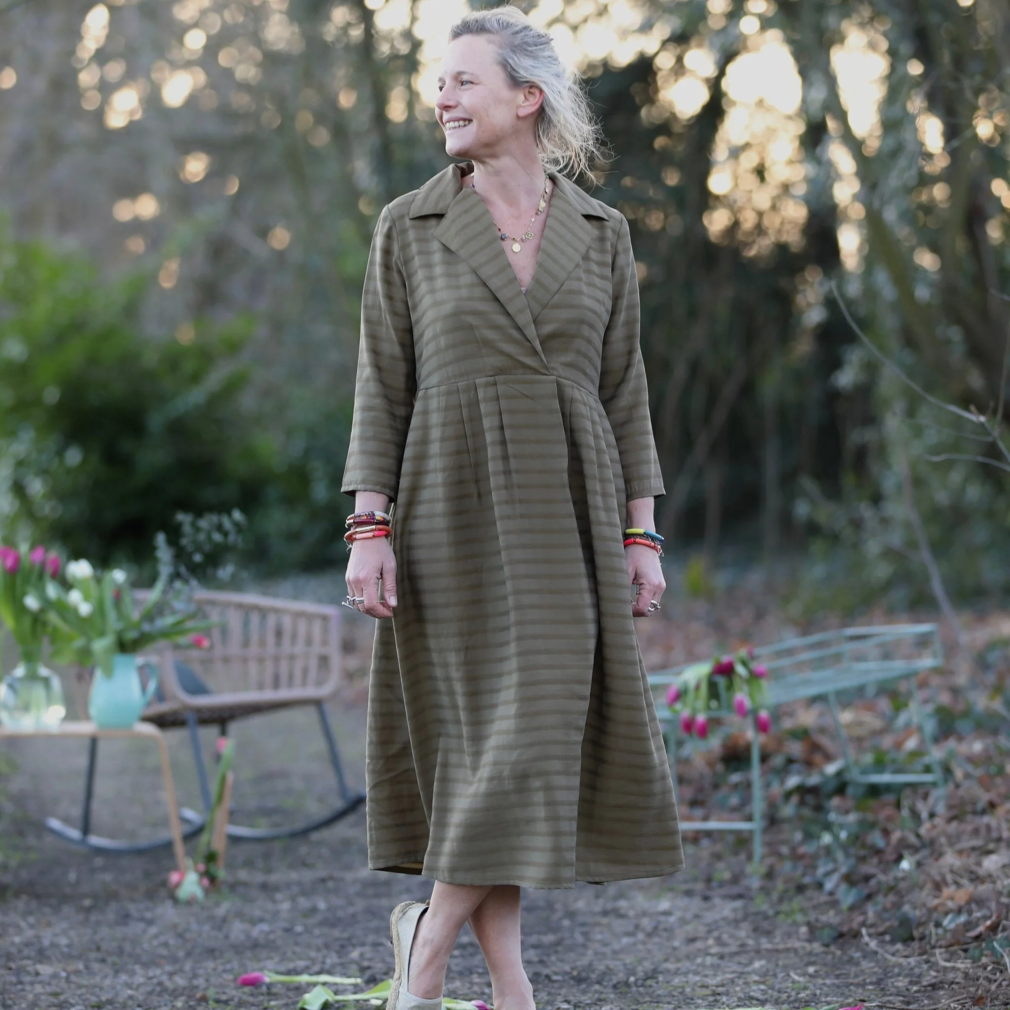 Robe Hazel- Lyocell texturé kaki - Image 5