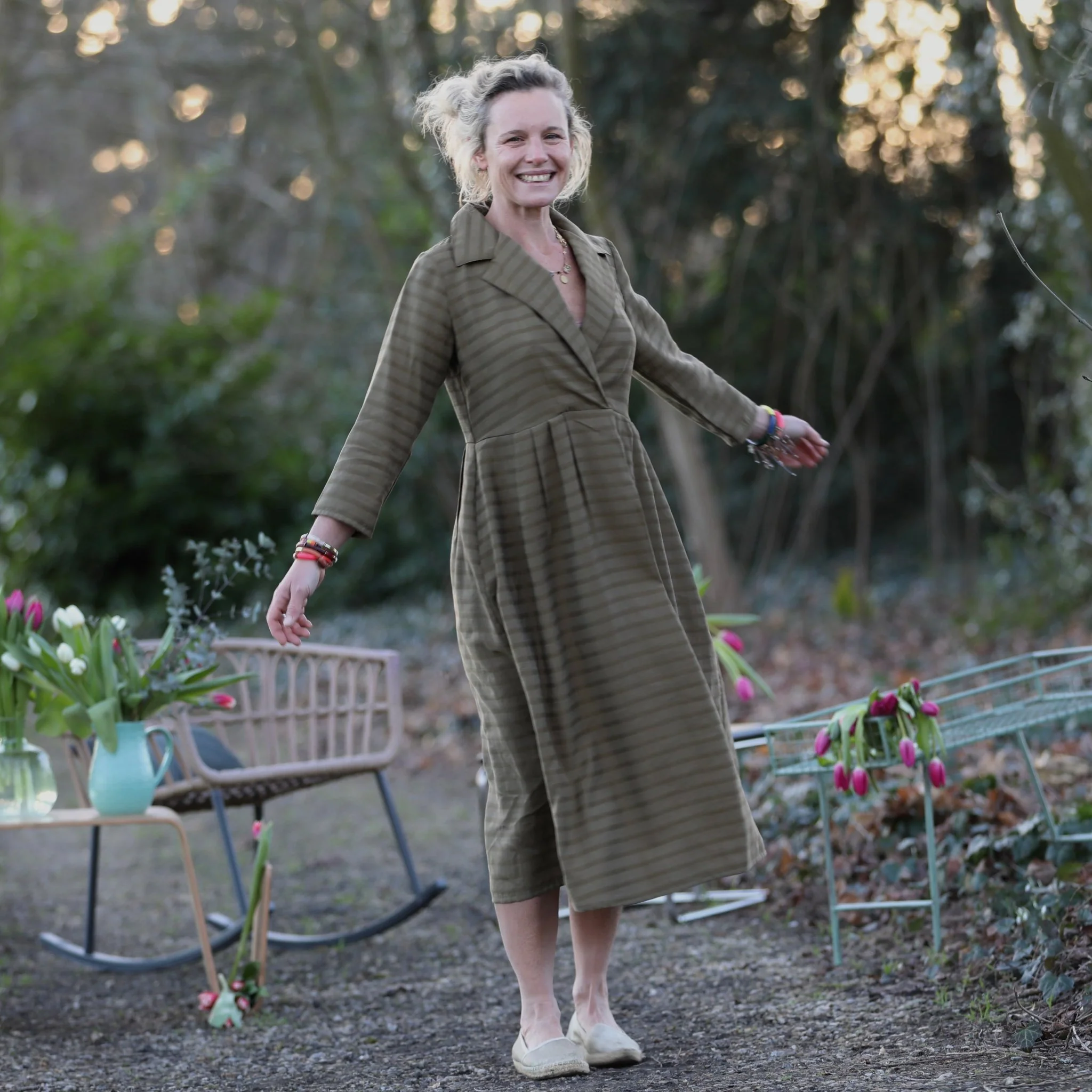 Robe Hazel- Lyocell texturé kaki - Image 6