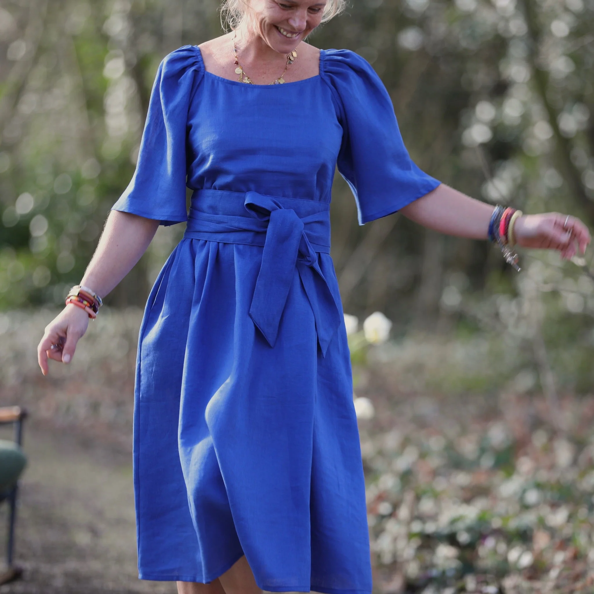 Robe Iloé – Lin bleu majorelle - Image 8