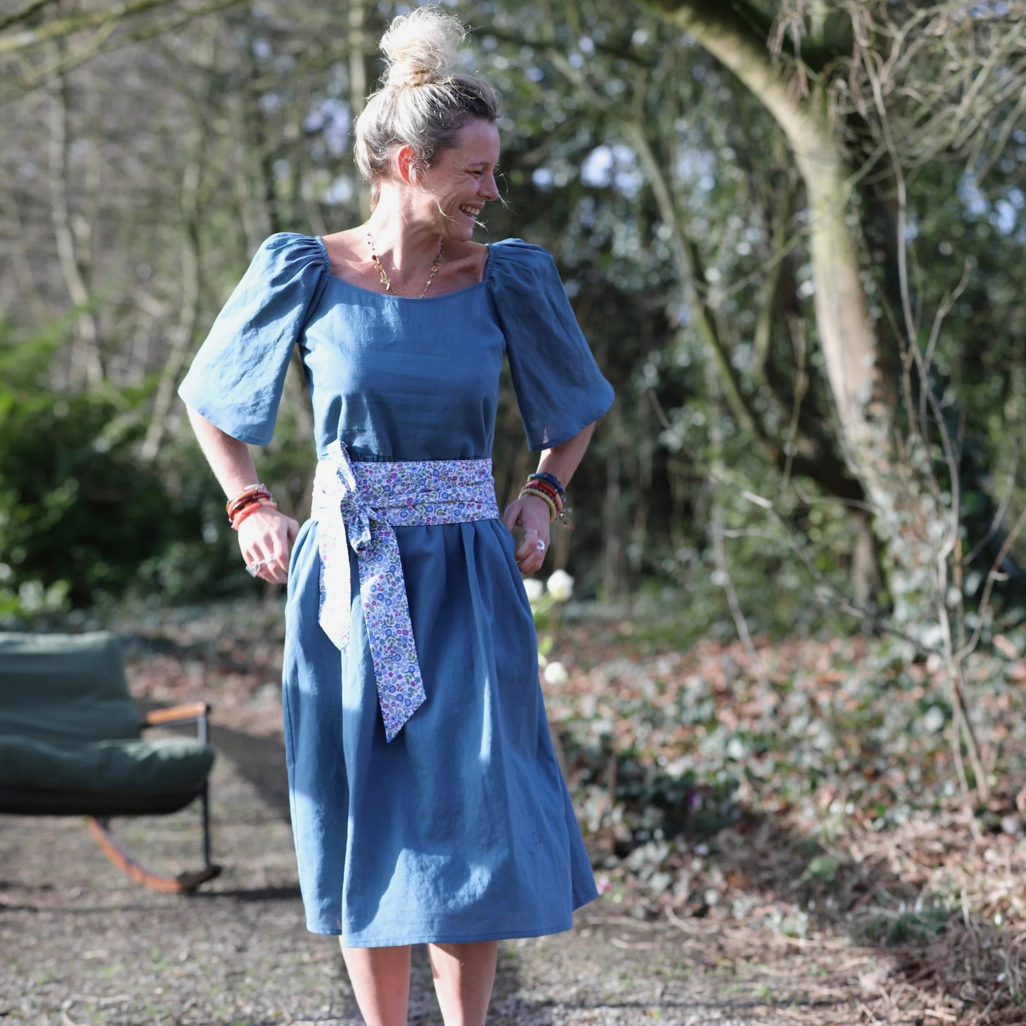 Robe Iloé – Lin bleu navy - Image 10