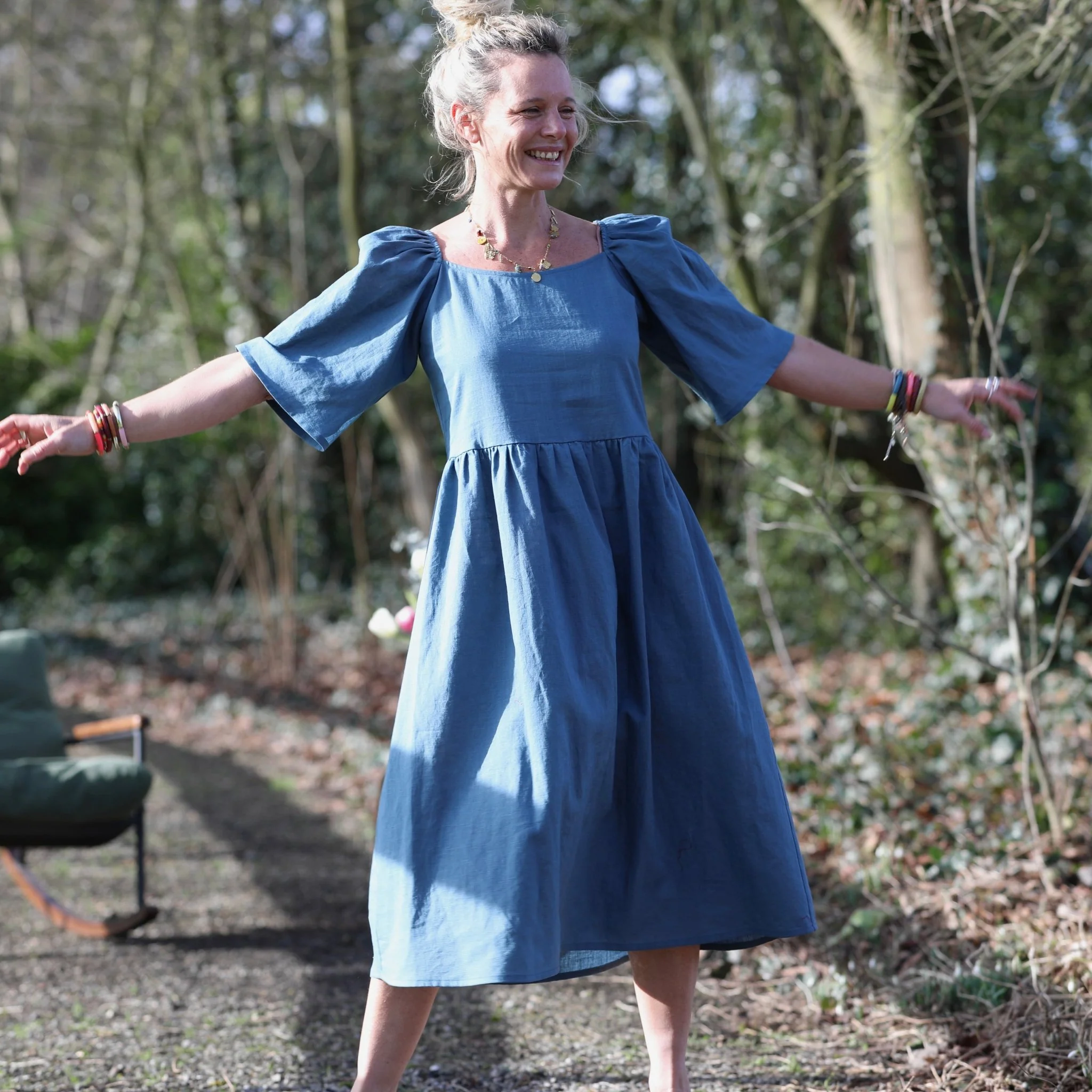 Robe Iloé – Lin bleu navy - Image 11