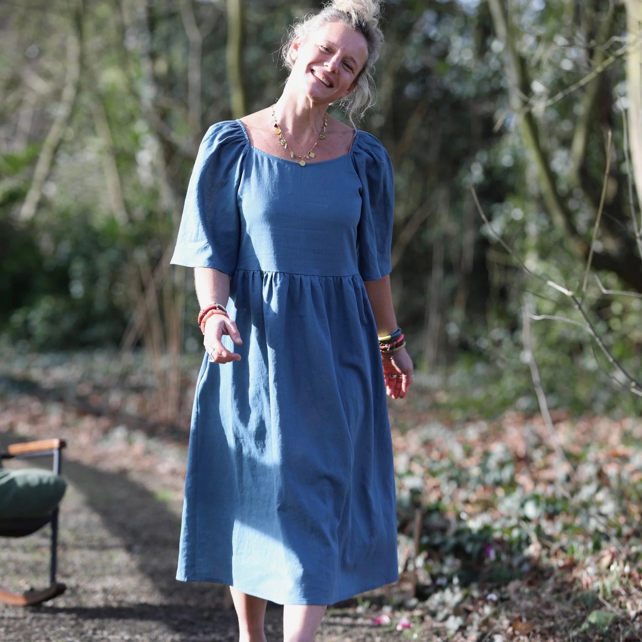 Robe Iloé – Lin bleu navy - Image 12