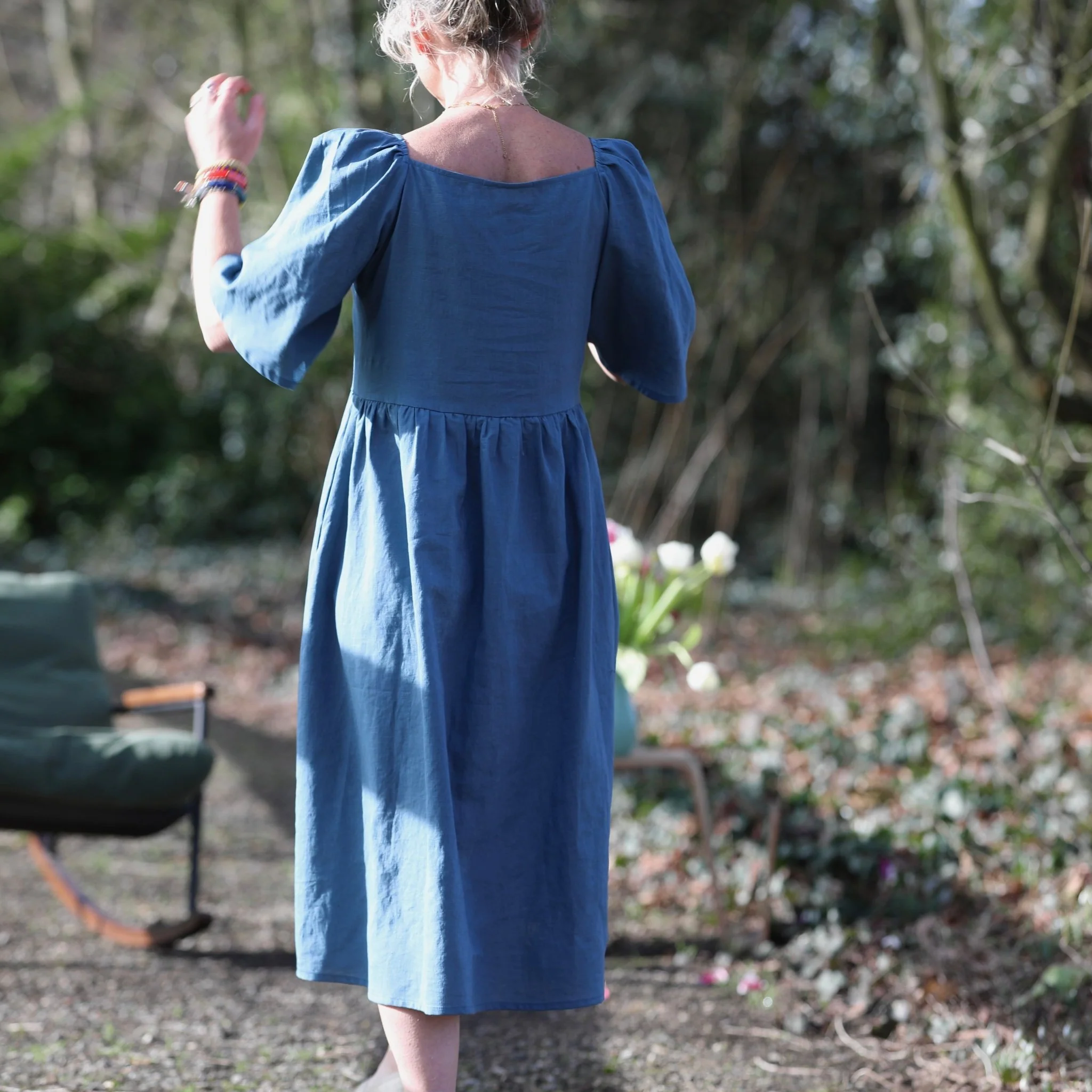 Robe Iloé – Lin bleu navy - Image 3