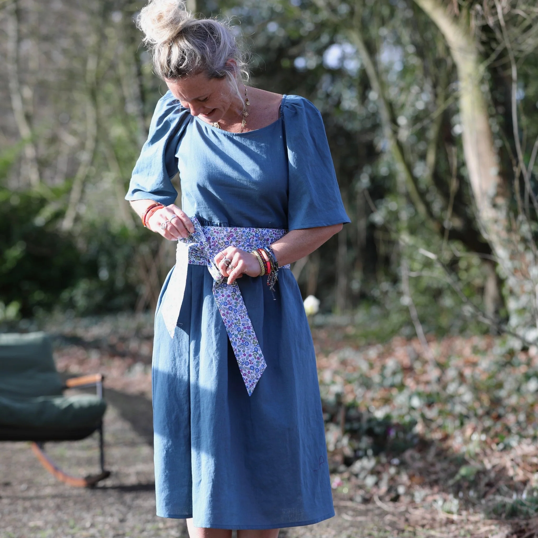 Robe Iloé – Lin bleu navy - Image 4