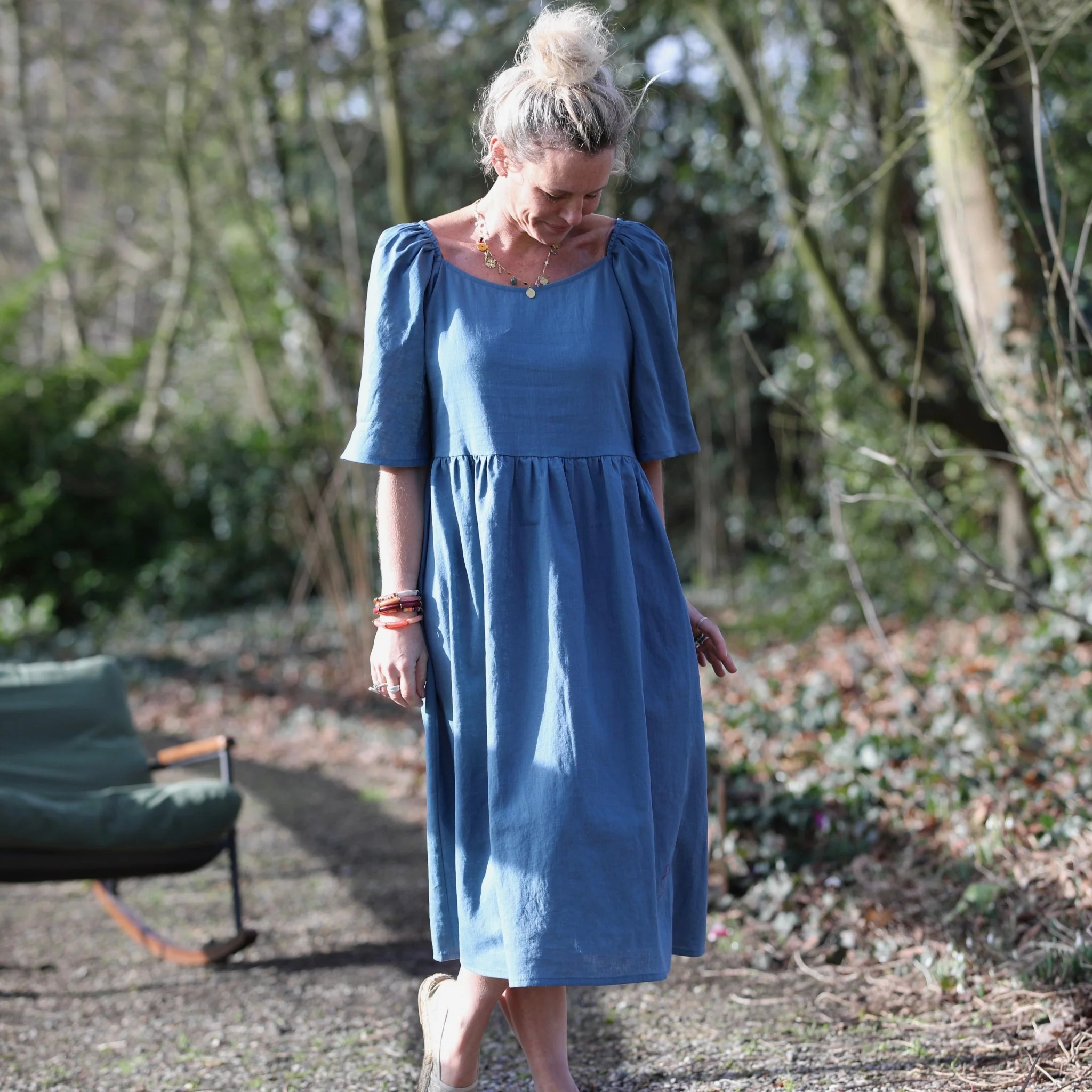Robe Iloé – Lin bleu navy - Image 5