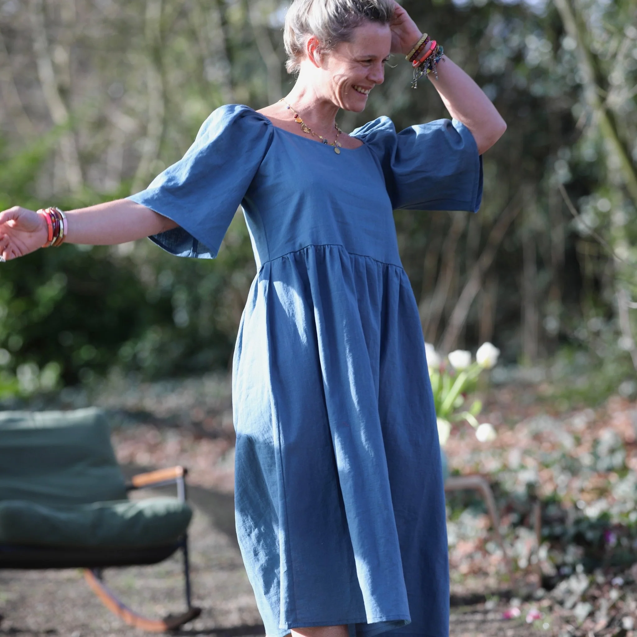 Robe Iloé – Lin bleu navy - Image 6