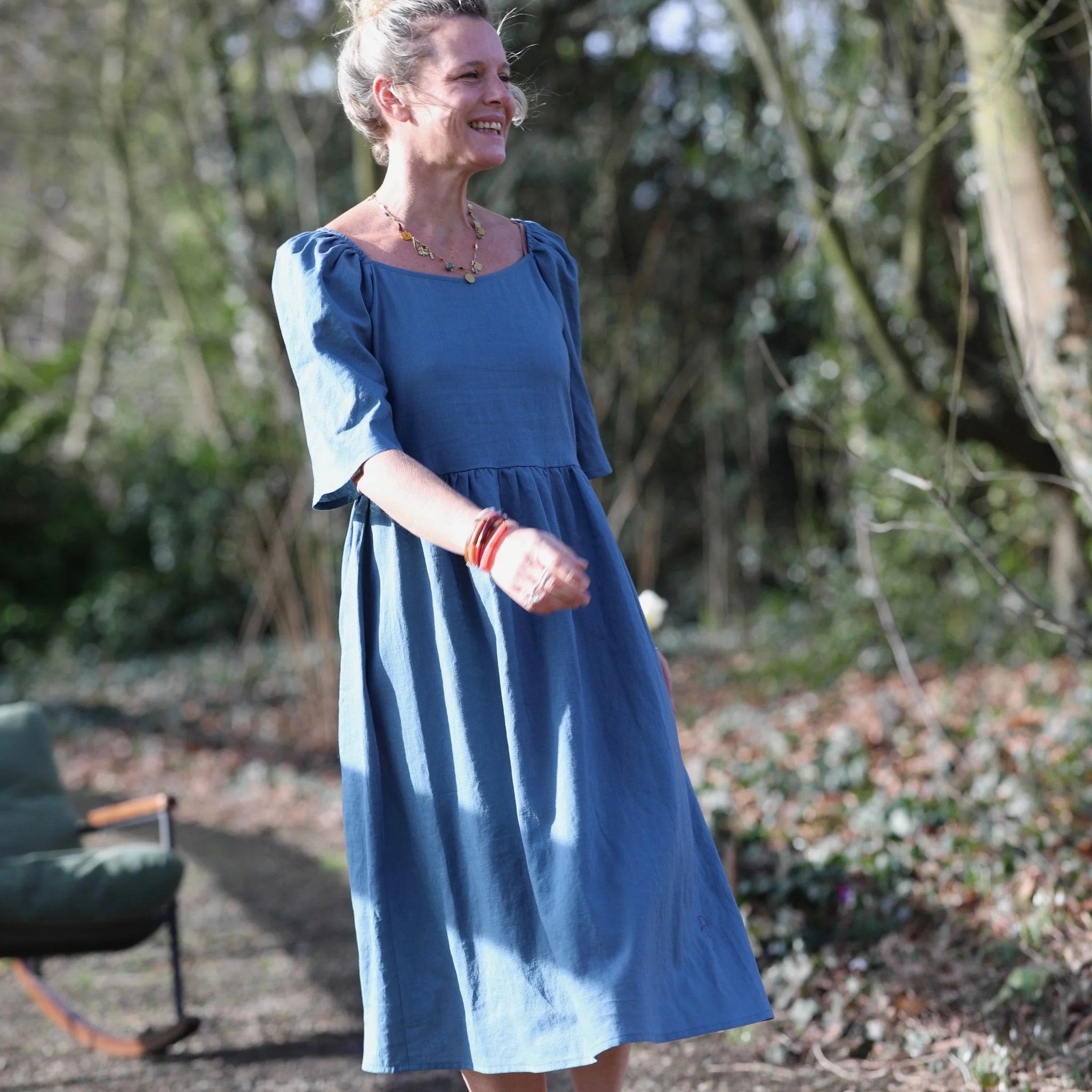 Robe Iloé – Lin bleu navy - Image 7