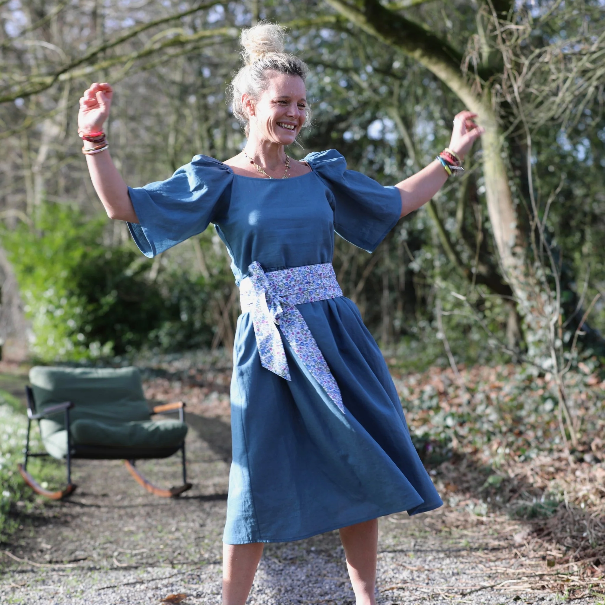 Robe Iloé – Lin bleu navy - Image 8