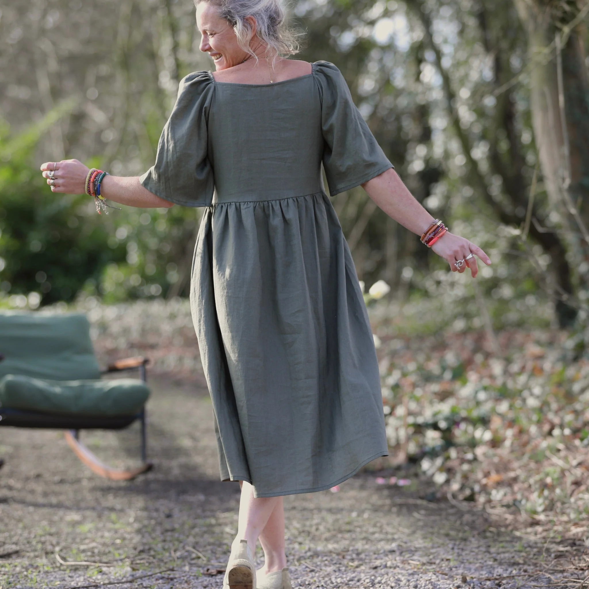 Robe Iloé – Lin kaki - Image 3