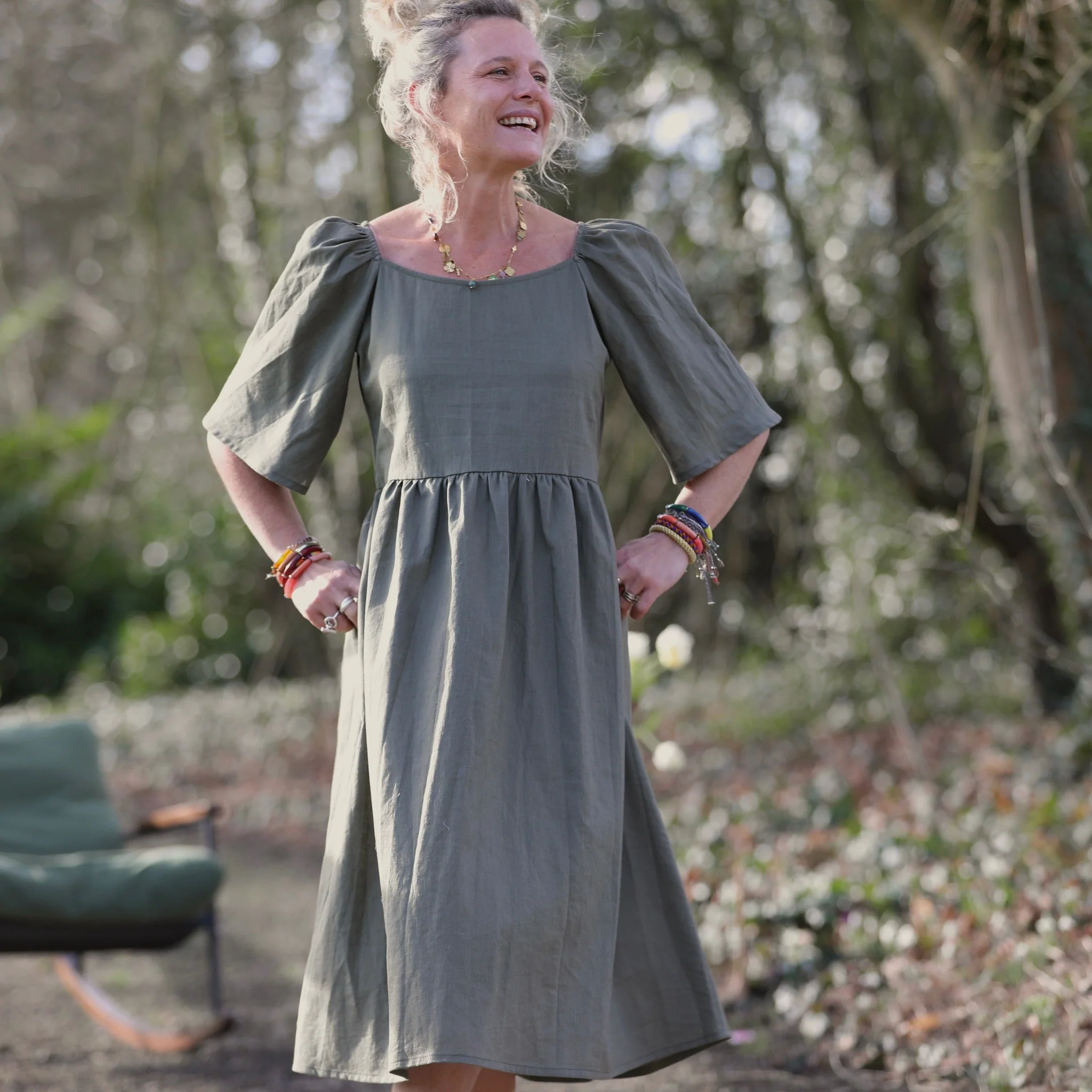 Robe Iloé – Lin kaki - Image 5