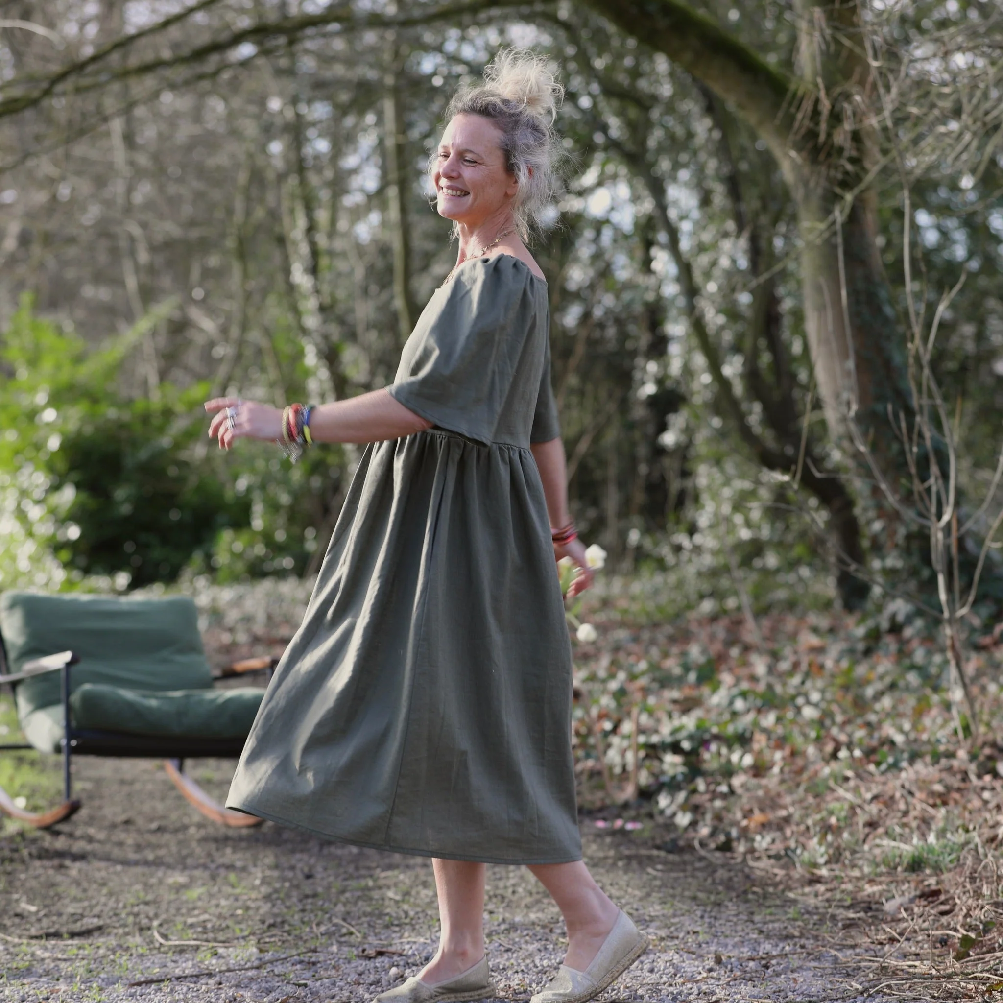 Robe Iloé – Lin kaki - Image 7