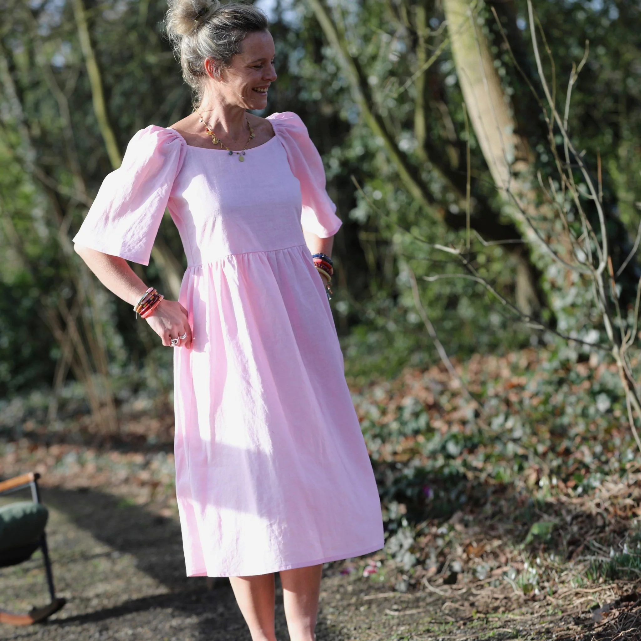 Robe Iloé – Lin rose dragée - Image 5