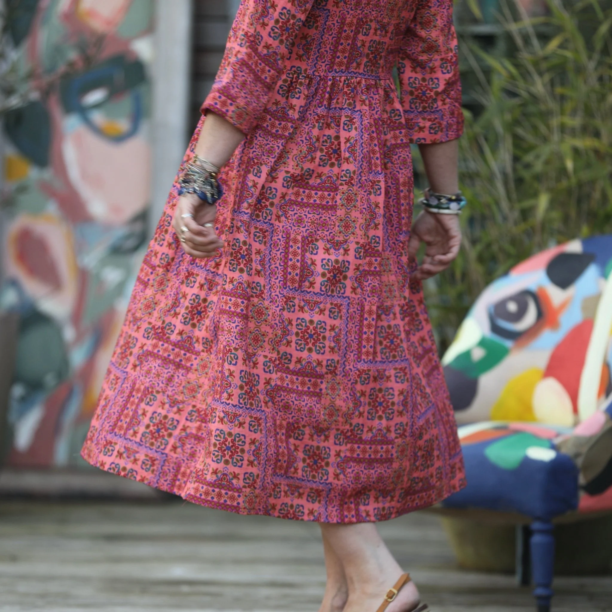Robe Julia manches 3/4 viscose géométrique pep's - Image 7