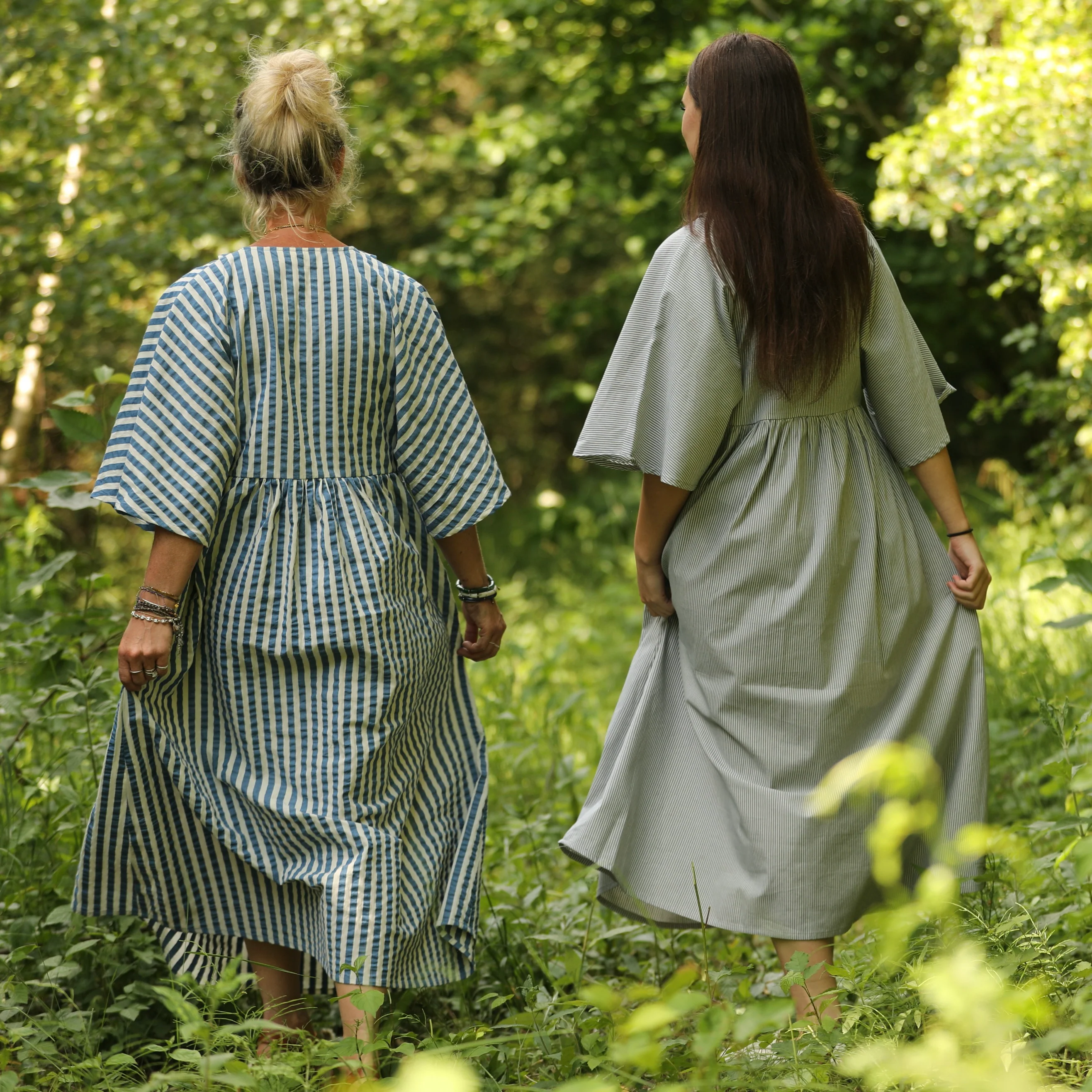 Robe Kalaya - seersucker de coton rayé bleu - Image 7