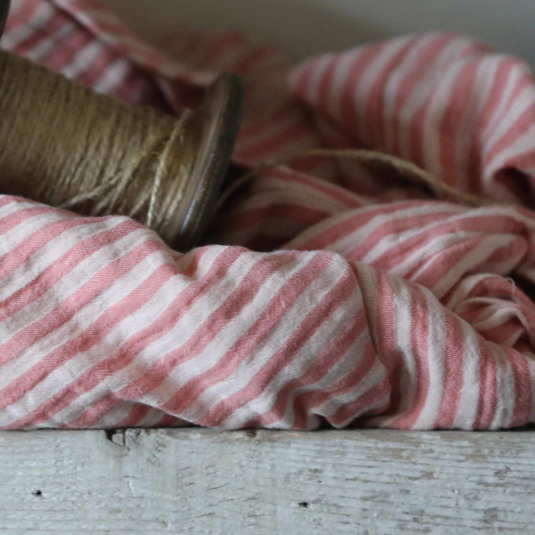 Robe Laëtitia - double gaze de coton rayée rose/terracotta - Image 2