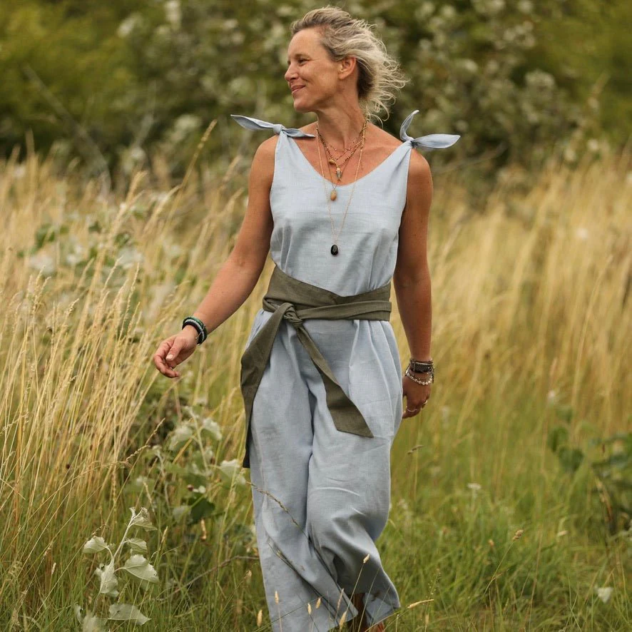 Robe Laëtitia - lin bleu doux - Image 4